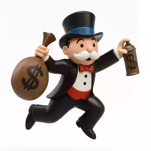 Spray Rich Uncle Monopoly Cash Bag Hasbro toy