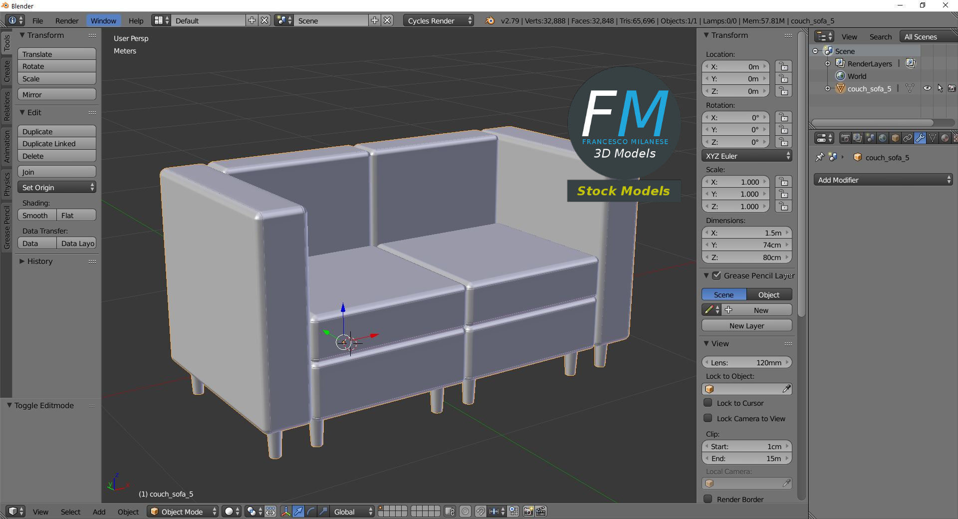 Couch sofa 5 3D model_9