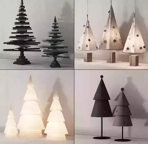 237 happy new year 01 modern christmas trees 01 3D model