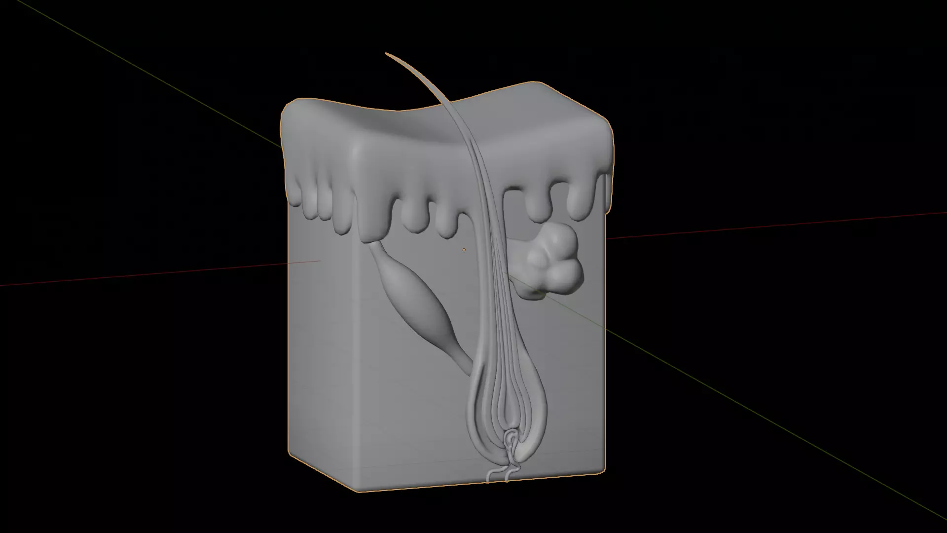 Human Skin Dermal Papillae Structure Low-poly 3D model_9