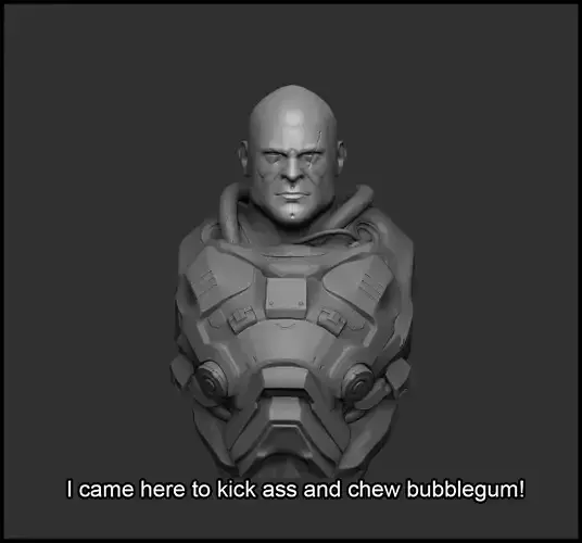 Marine bust of man in armor 3D print model