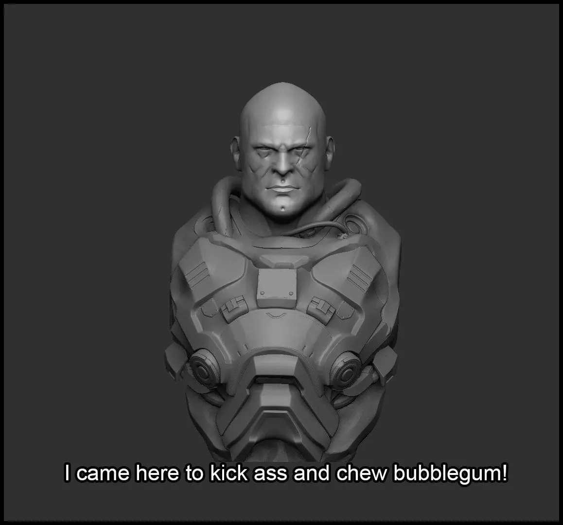 Marine bust of man in armor 3D print model