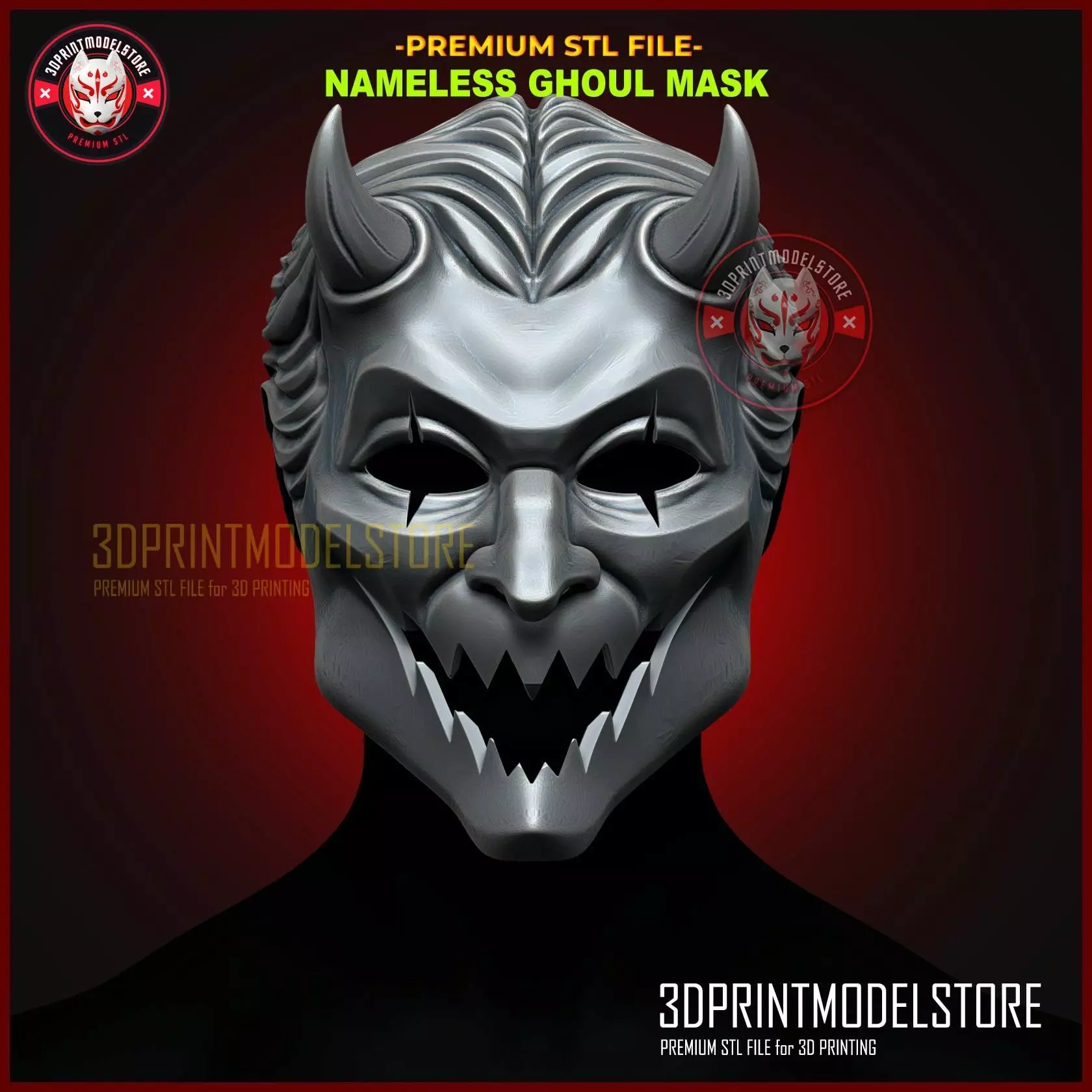 Nameless Ghoul Mask - Evil Ghost Mask Halloween Cosplay Helmet 3D print model_0