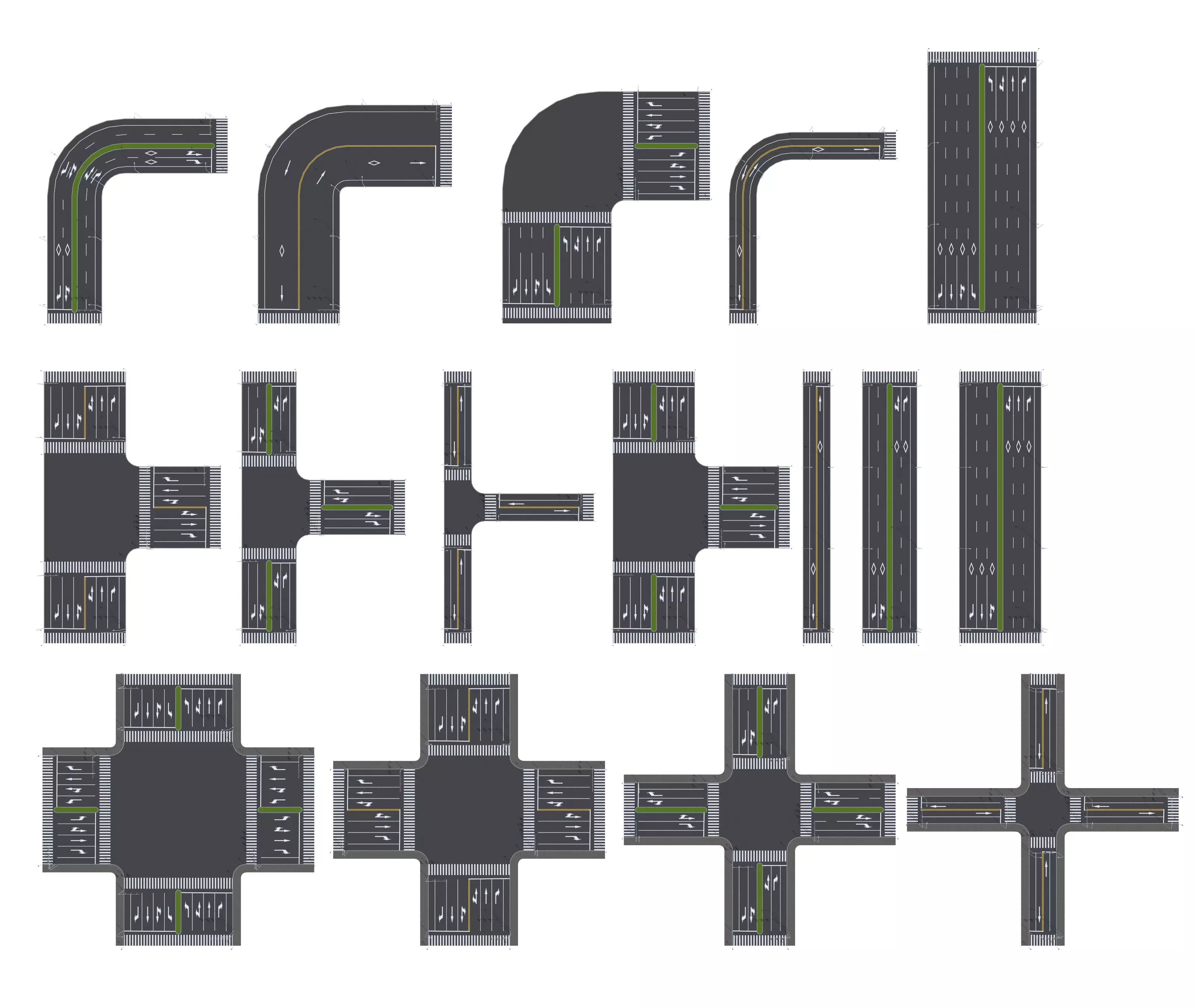 Parking Lot Scene with Low-poly 3D model_0