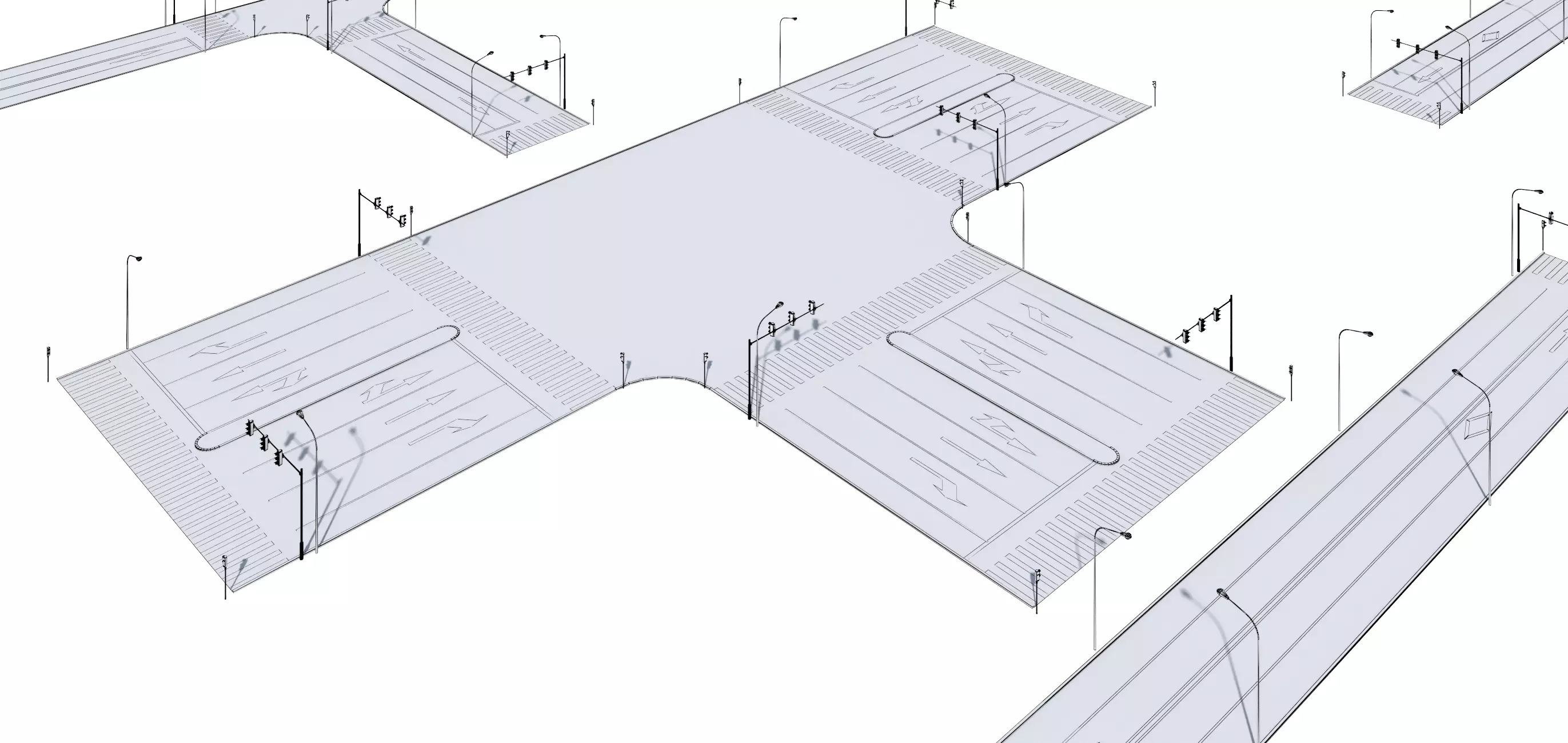 Parking Lot Scene with Low-poly 3D model_30