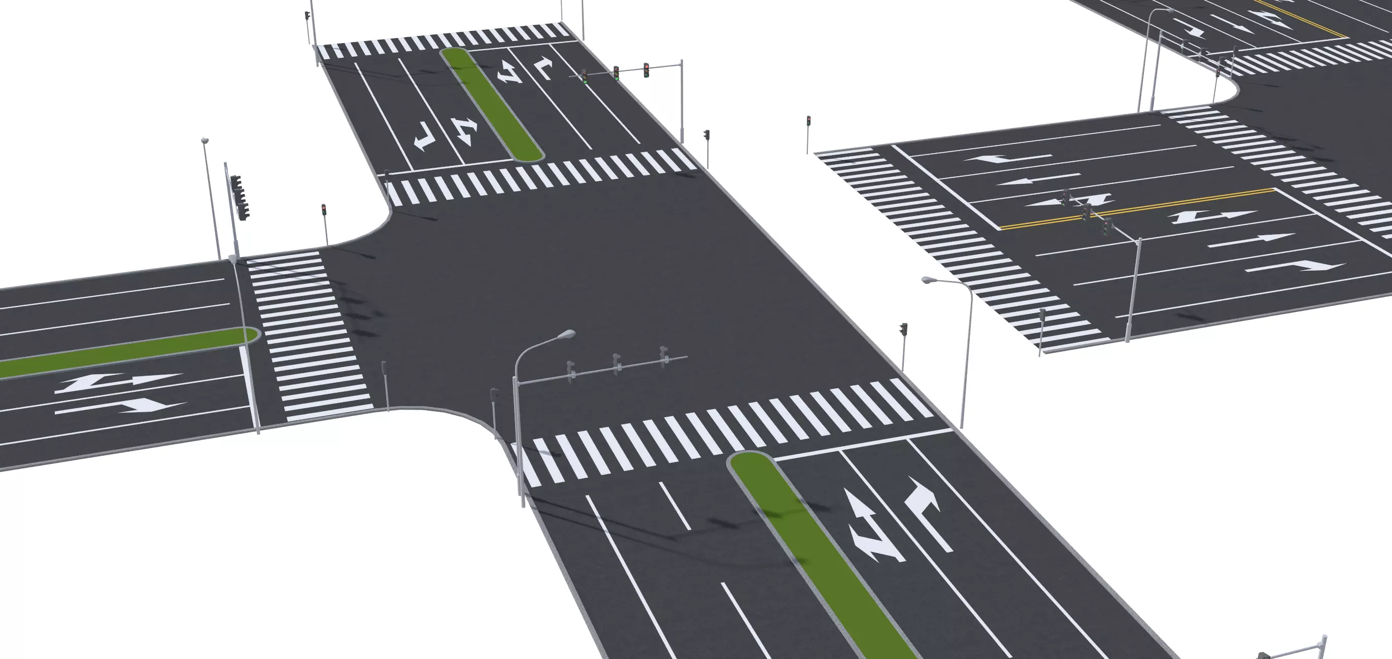 Parking Lot Scene with Low-poly 3D model_12