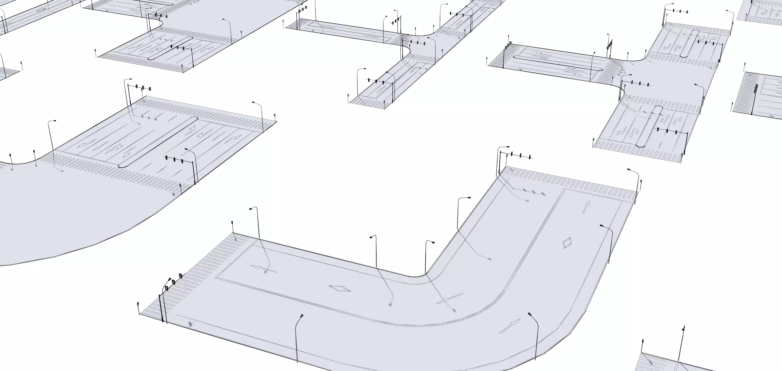 Parking Lot Scene with Low-poly 3D model_24