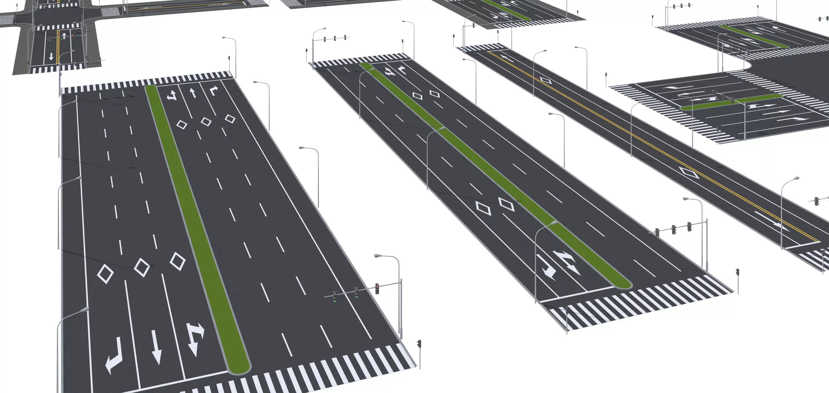 Parking Lot Scene with Low-poly 3D model_5