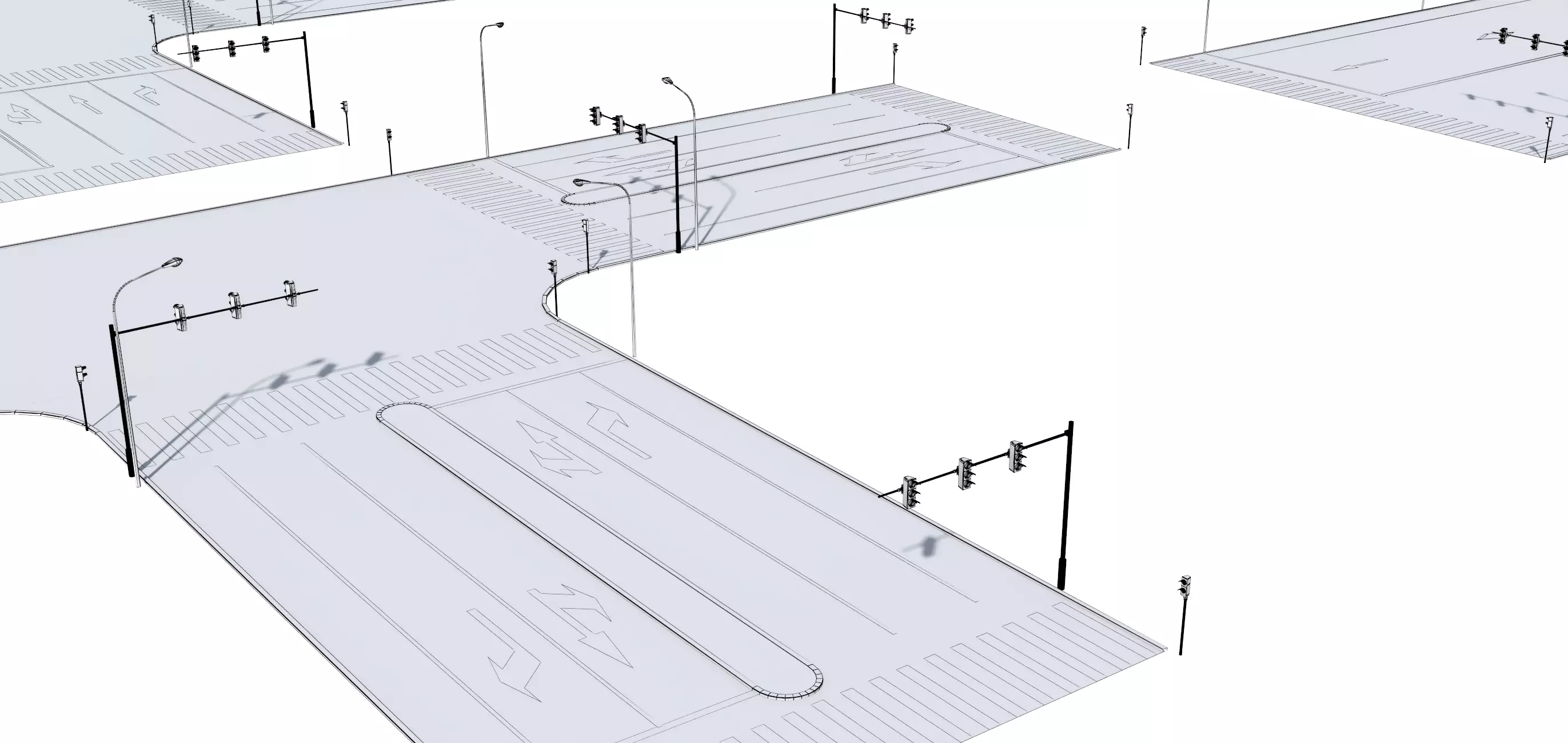Parking Lot Scene with Low-poly 3D model_16