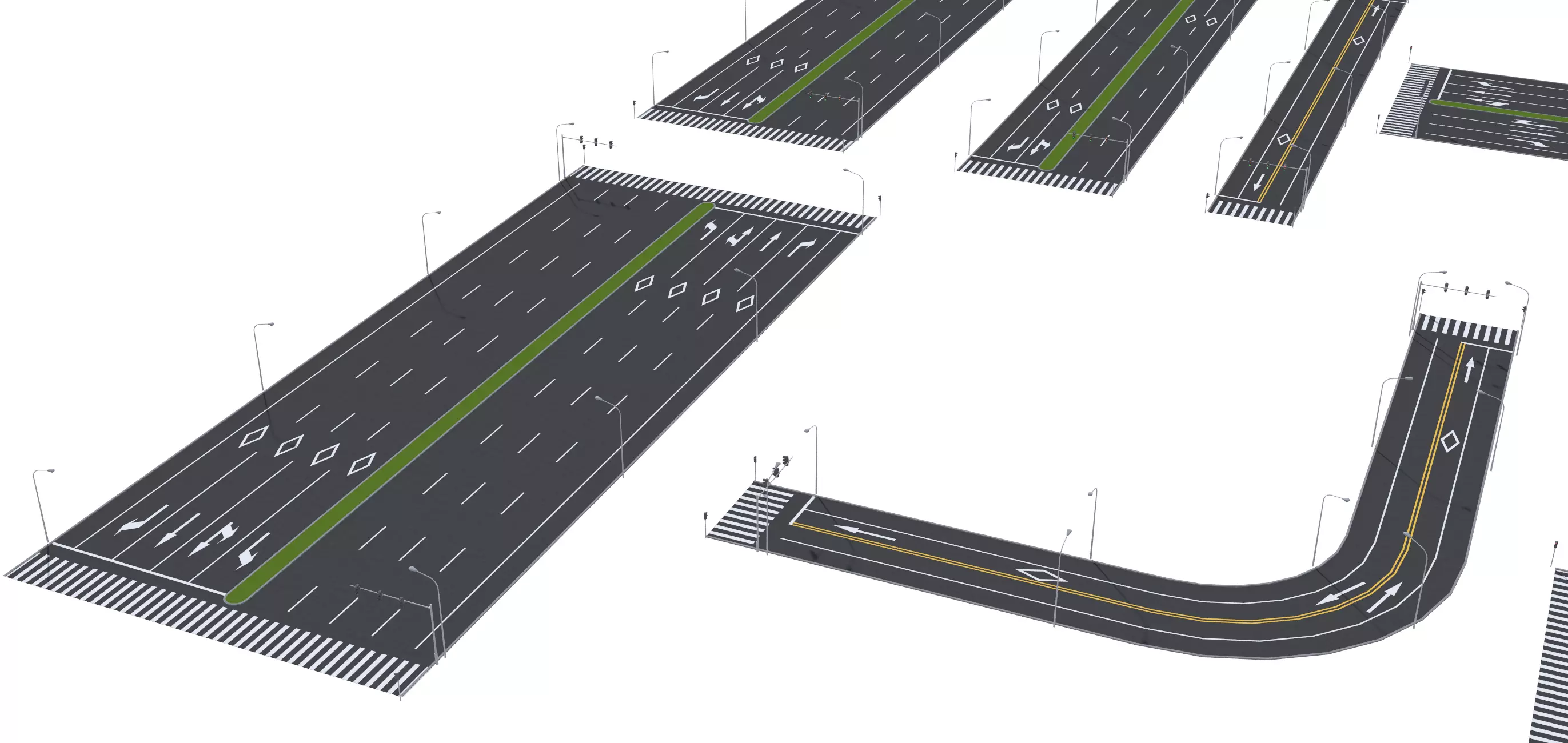 Parking Lot Scene with Low-poly 3D model_4