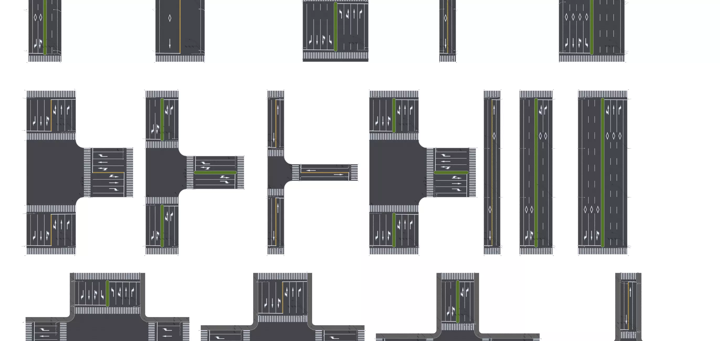 Parking Lot Scene with Low-poly 3D model_15
