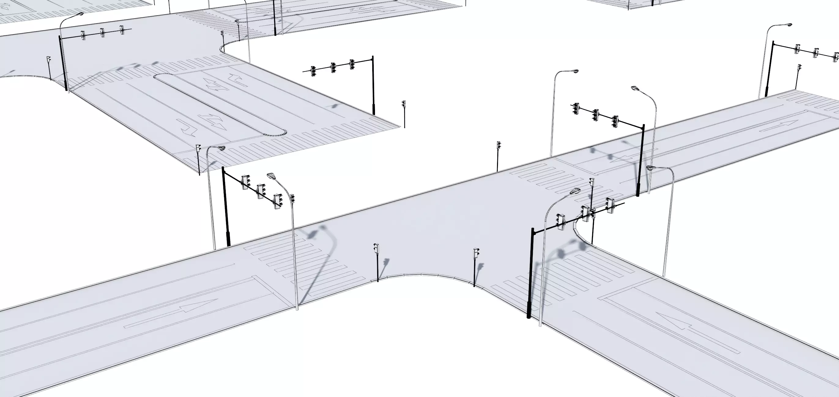 Parking Lot Scene with Low-poly 3D model_20