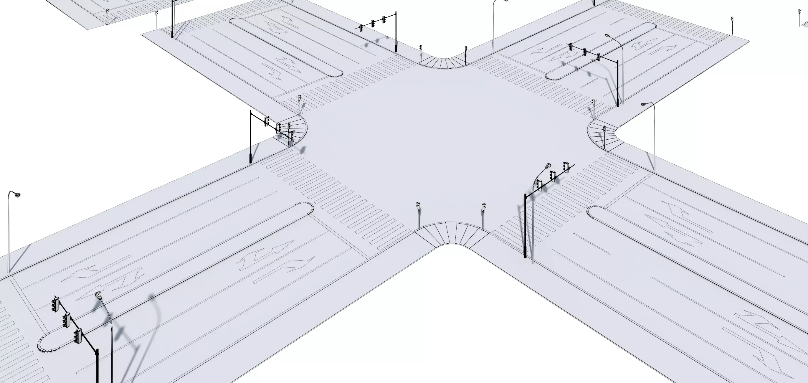 Parking Lot Scene with Low-poly 3D model_29