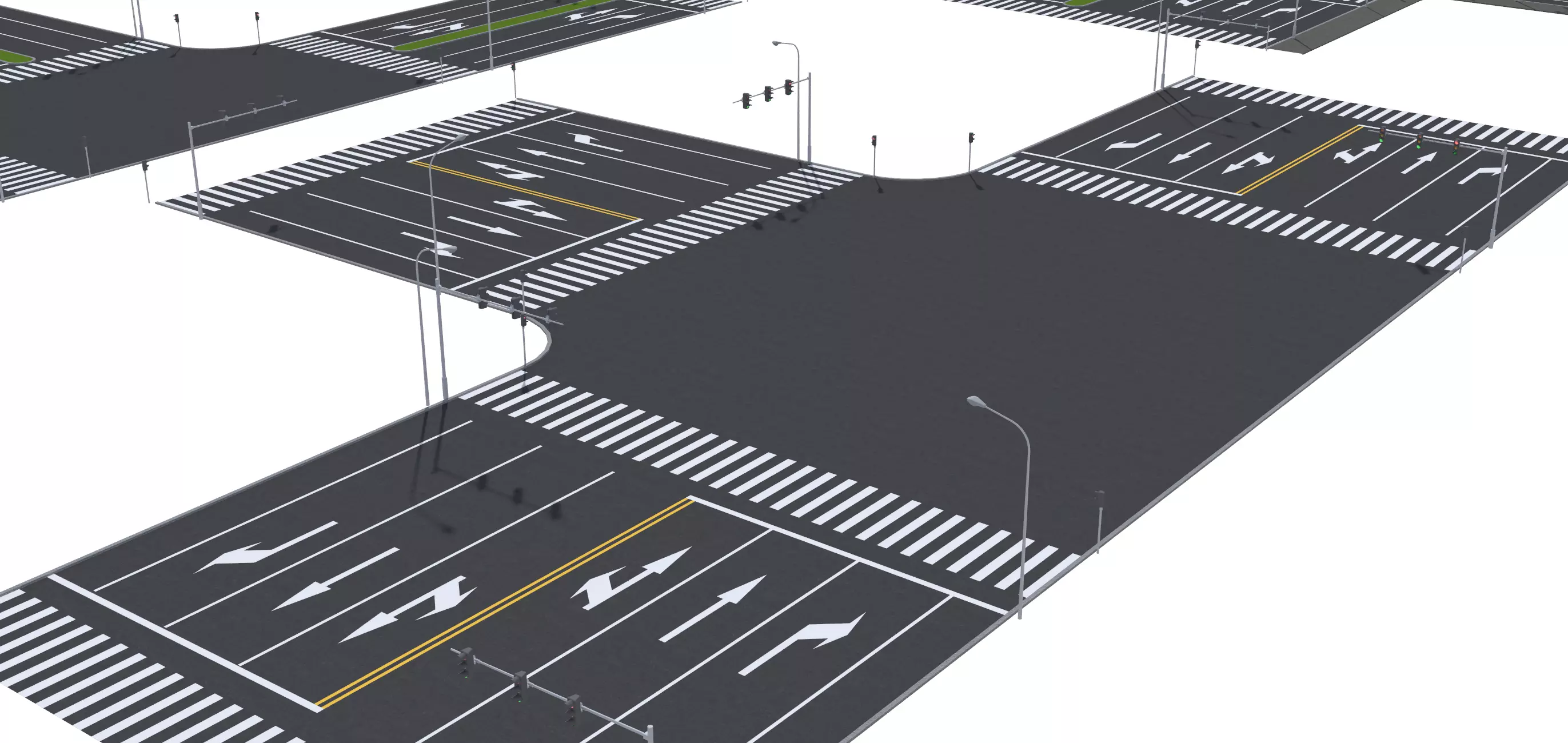 Parking Lot Scene with Low-poly 3D model_13