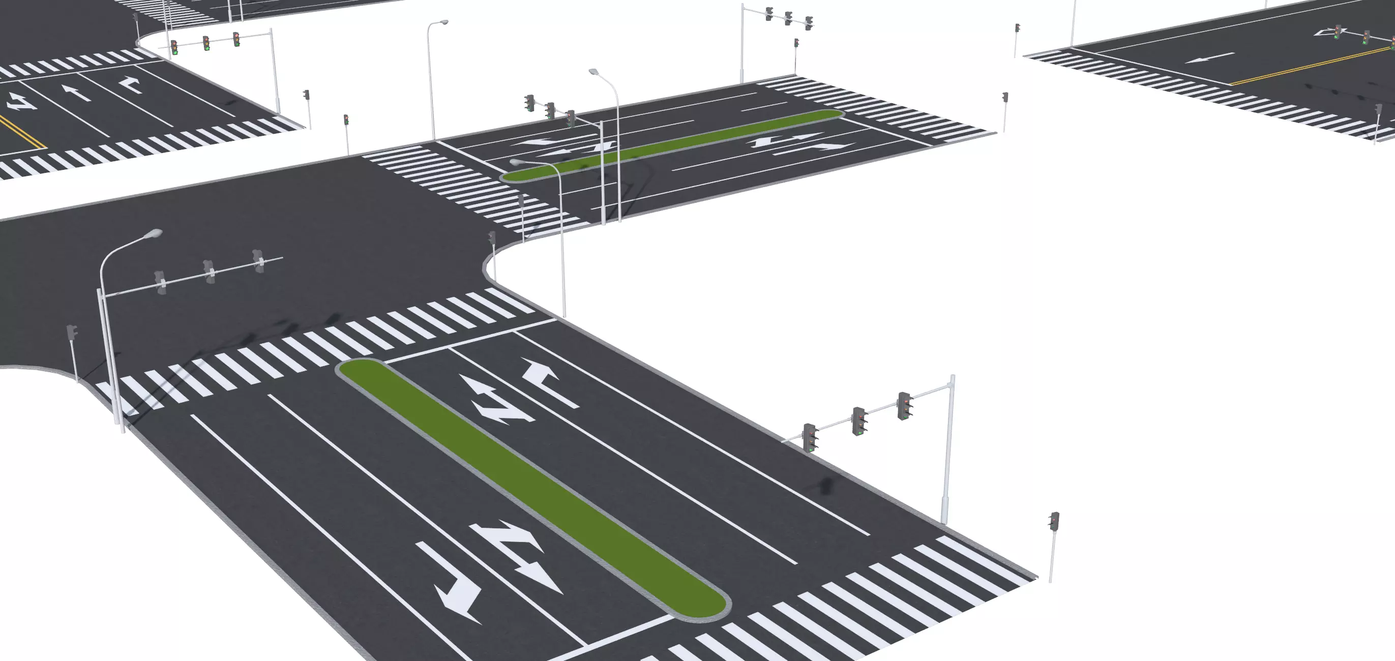 Parking Lot Scene with Low-poly 3D model_10