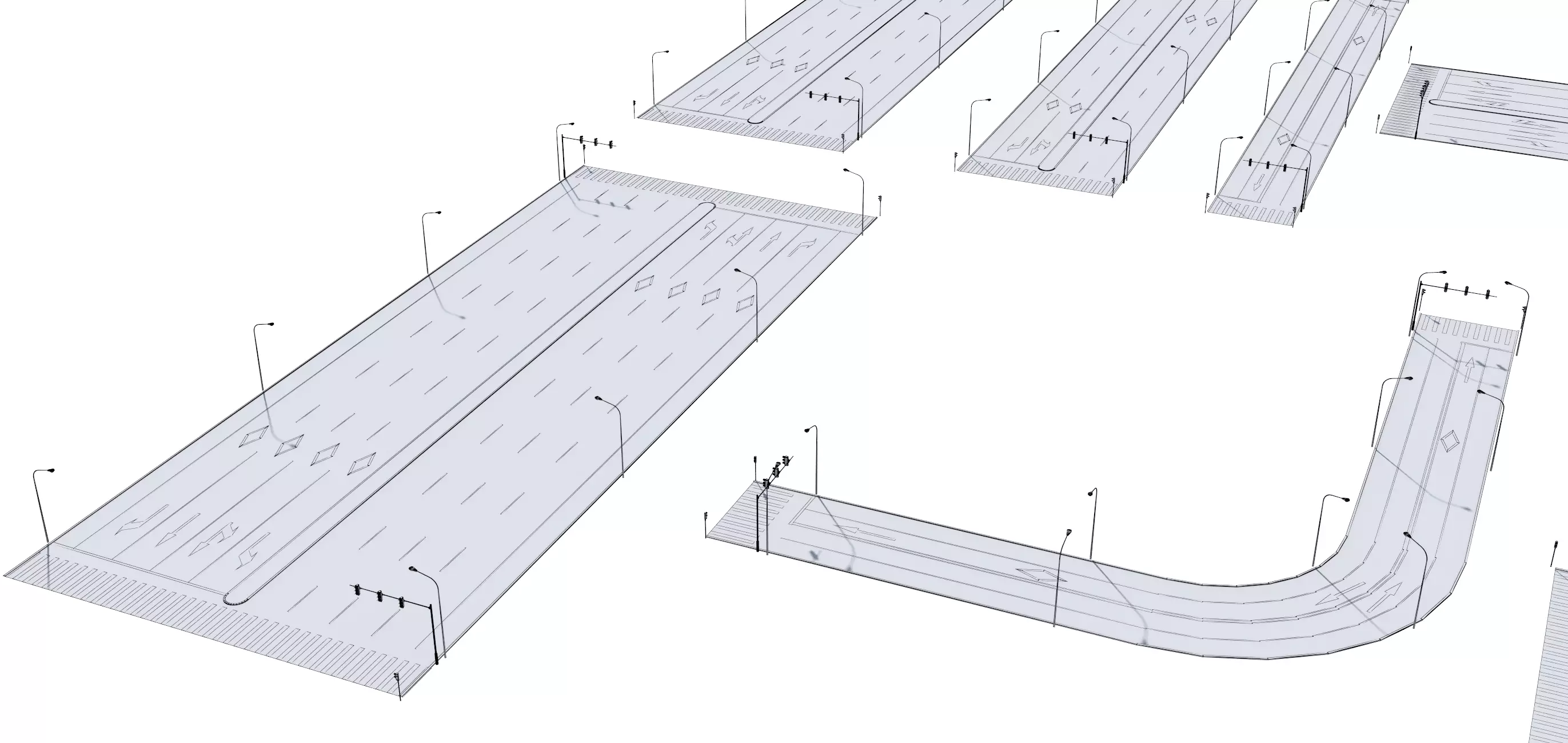 Parking Lot Scene with Low-poly 3D model_26