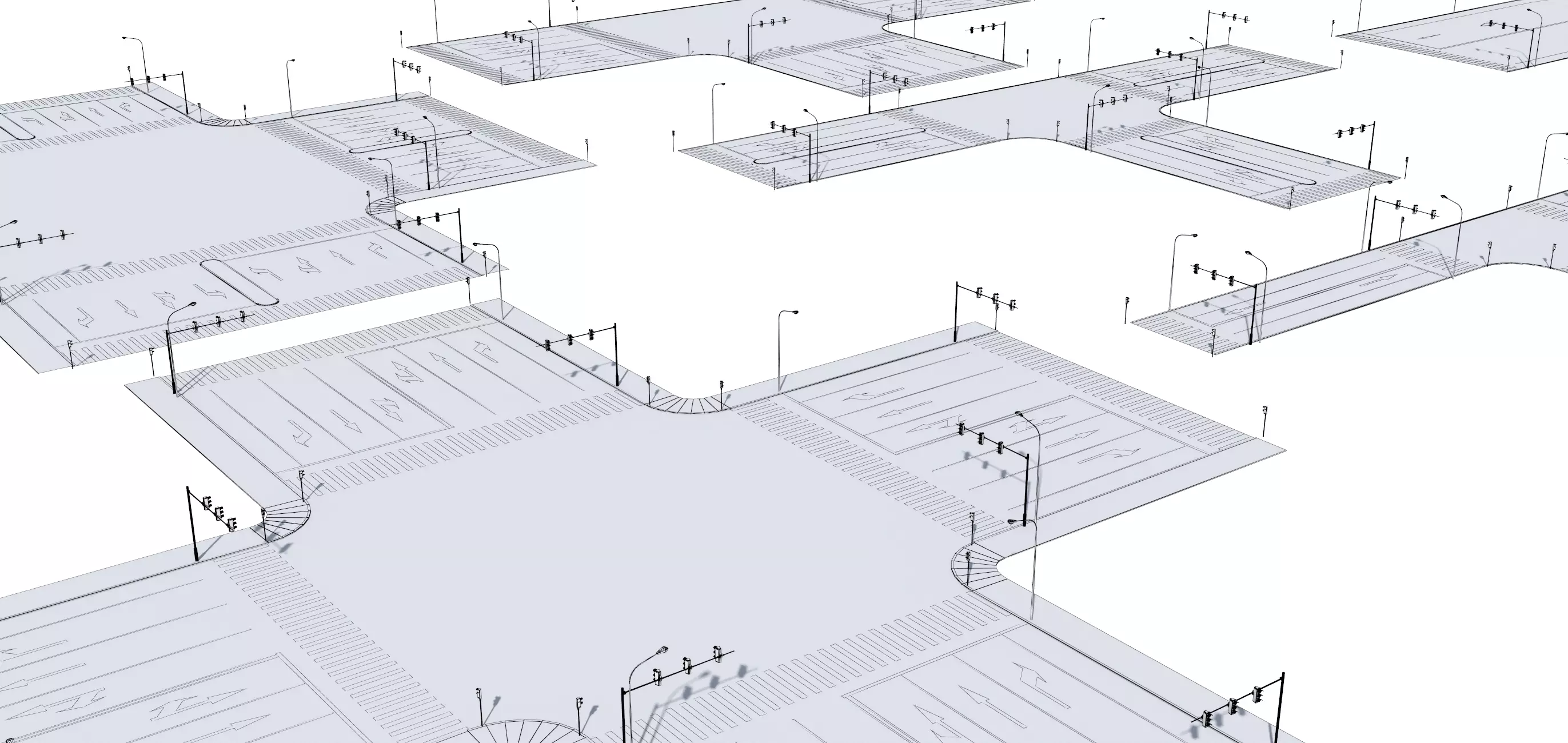 Parking Lot Scene with Low-poly 3D model_19