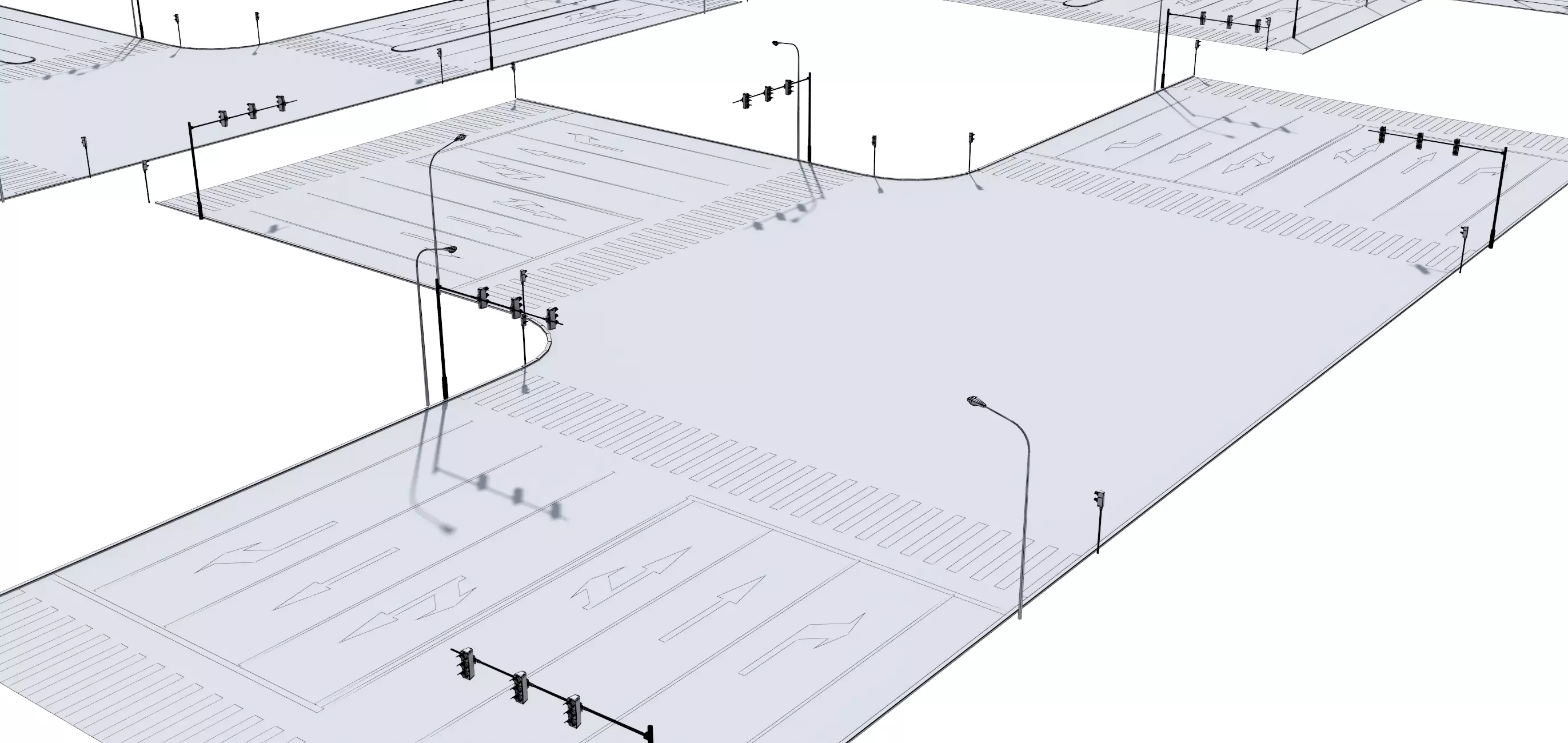 Parking Lot Scene with Low-poly 3D model_22