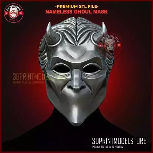 Nameless Ghoul Mask - Horned Ghost Mask Halloween Cosplay Helmet 3D print model Nameless Ghoul Mask - Horned Ghost Mask Halloween Cosplay Helmet 3D print model
