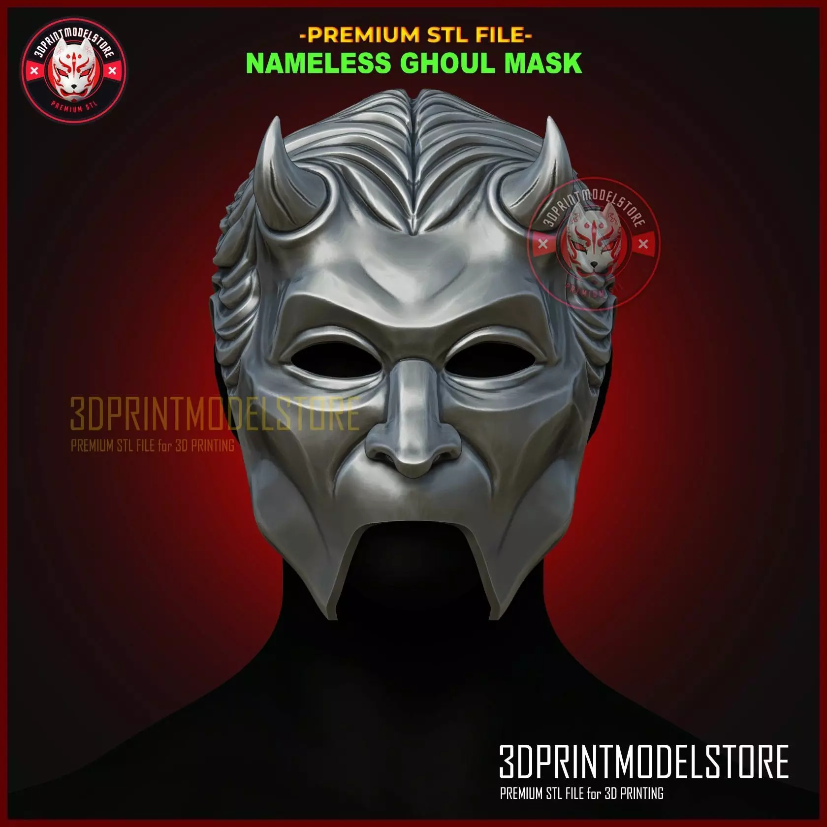 Nameless Ghoul Mask - Ghost Mask Halloween Cosplay Helmet 3D print model_0