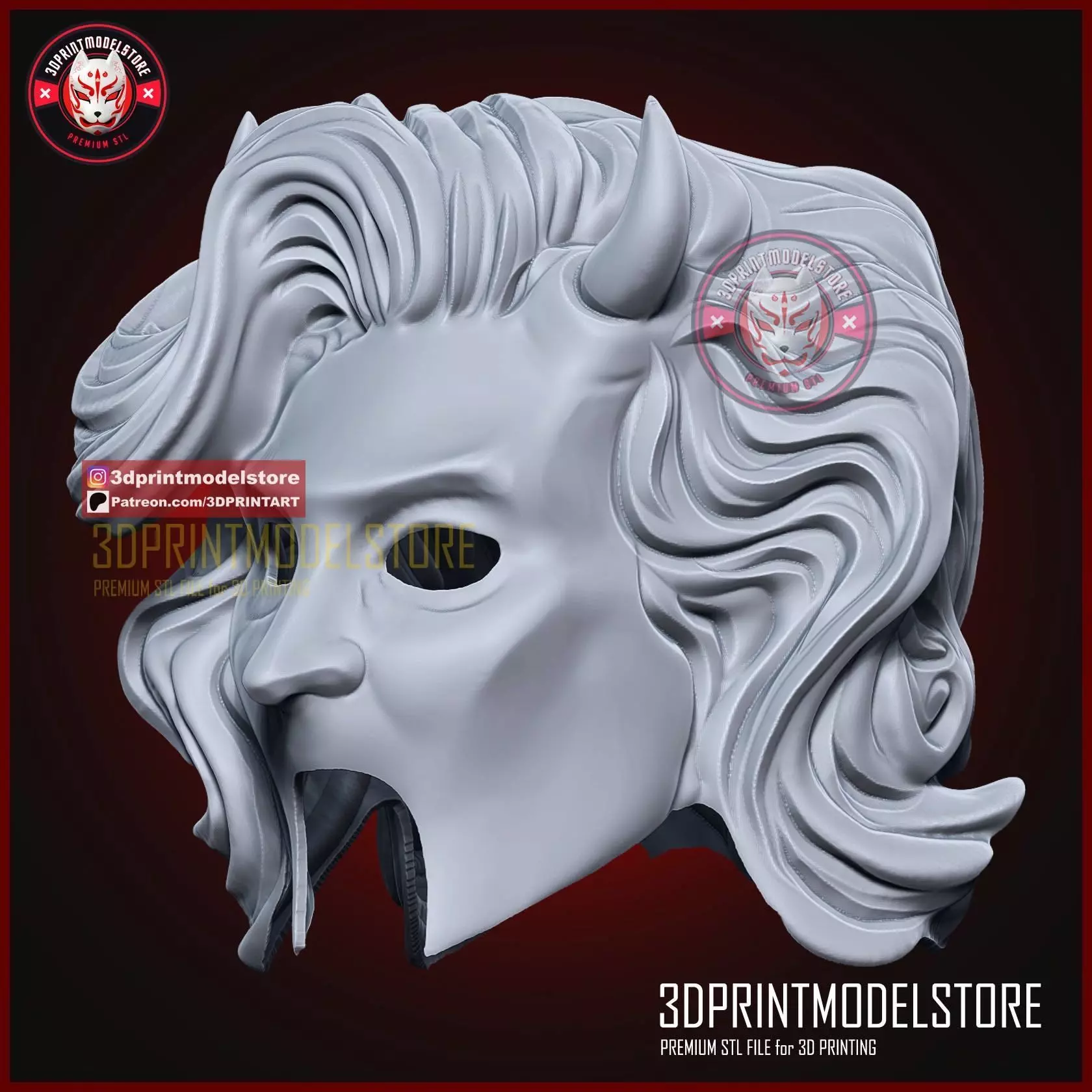 Female Nameless Ghoul Mask - Ghost Mask Halloween Cosplay Helmet 3D print model_6