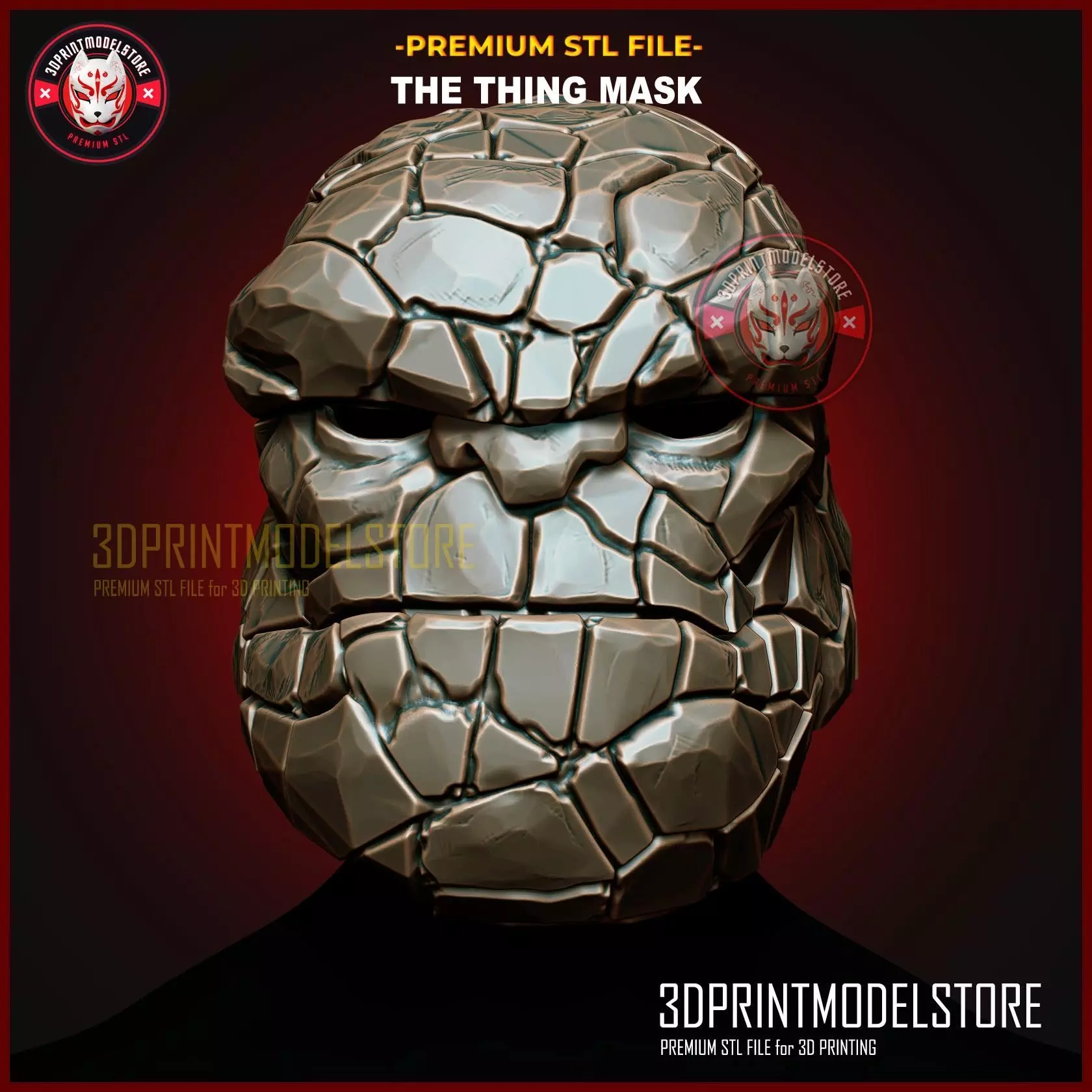 The Thing Fantastic Four Marvel Cosplay Mask - Halloween Helmet 3D print model_0
