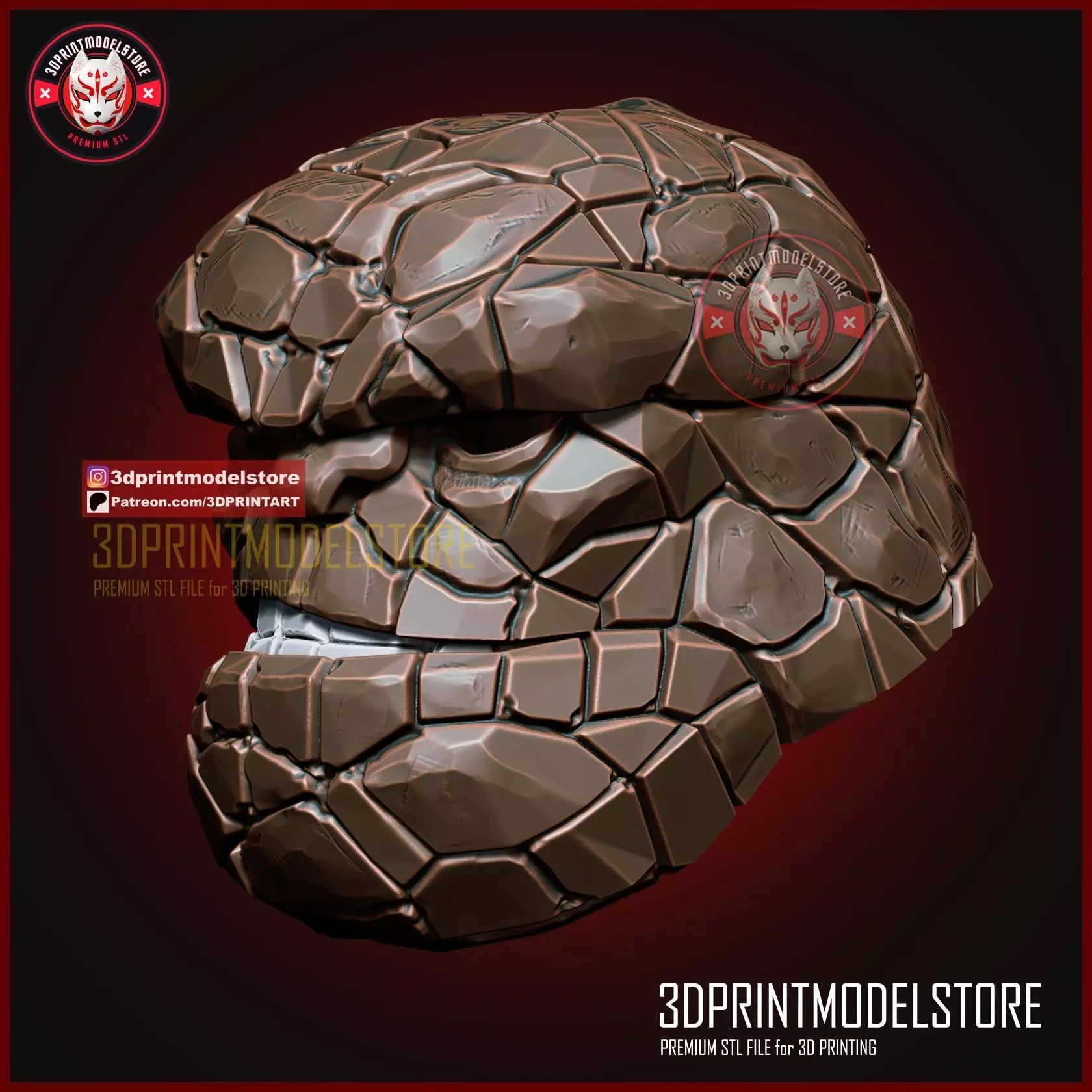 Marvel The Thing Fantastic Four Cosplay Mask - Halloween Helmet 3D print model_1