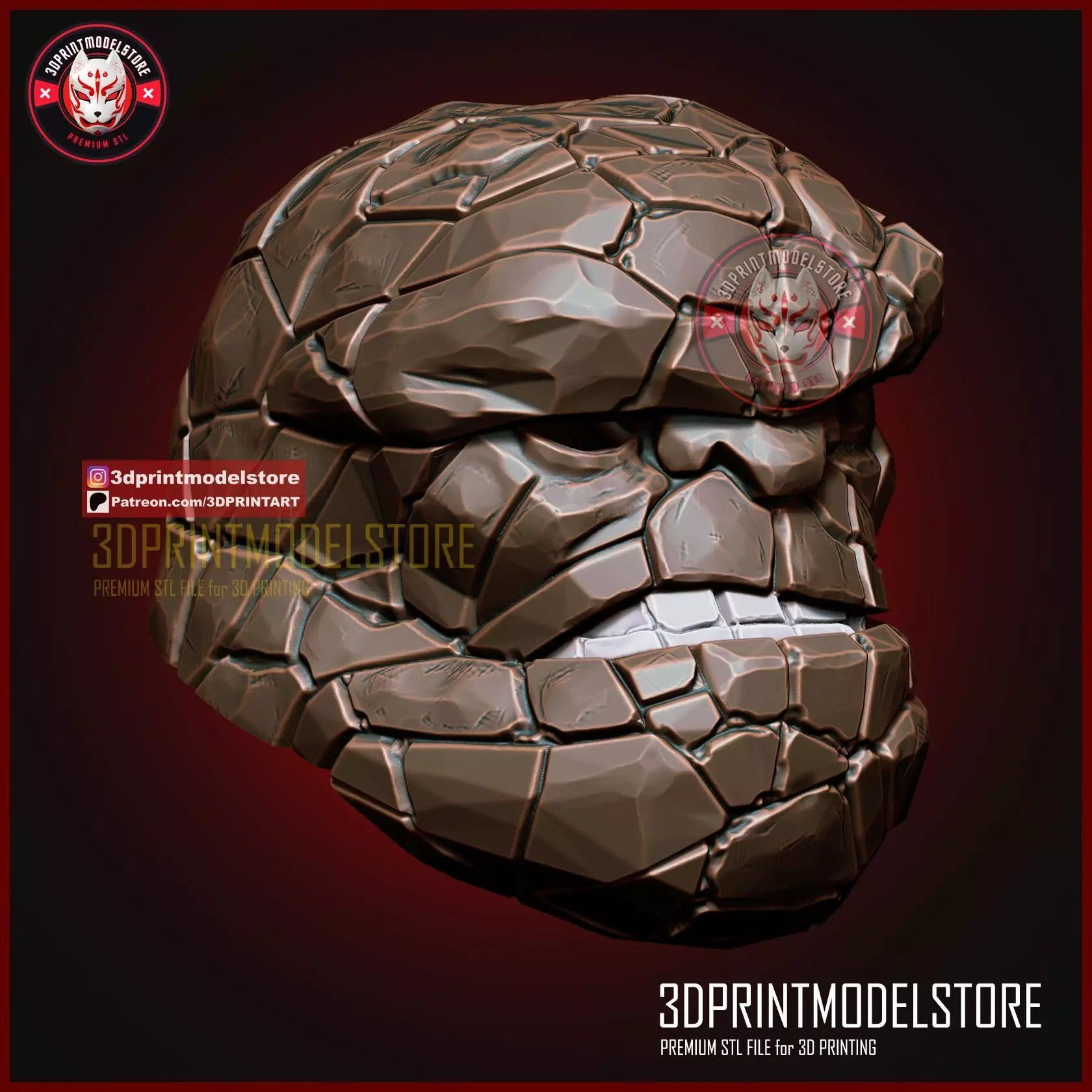 Marvel The Thing Fantastic Four Cosplay Mask - Halloween Helmet 3D print model_2