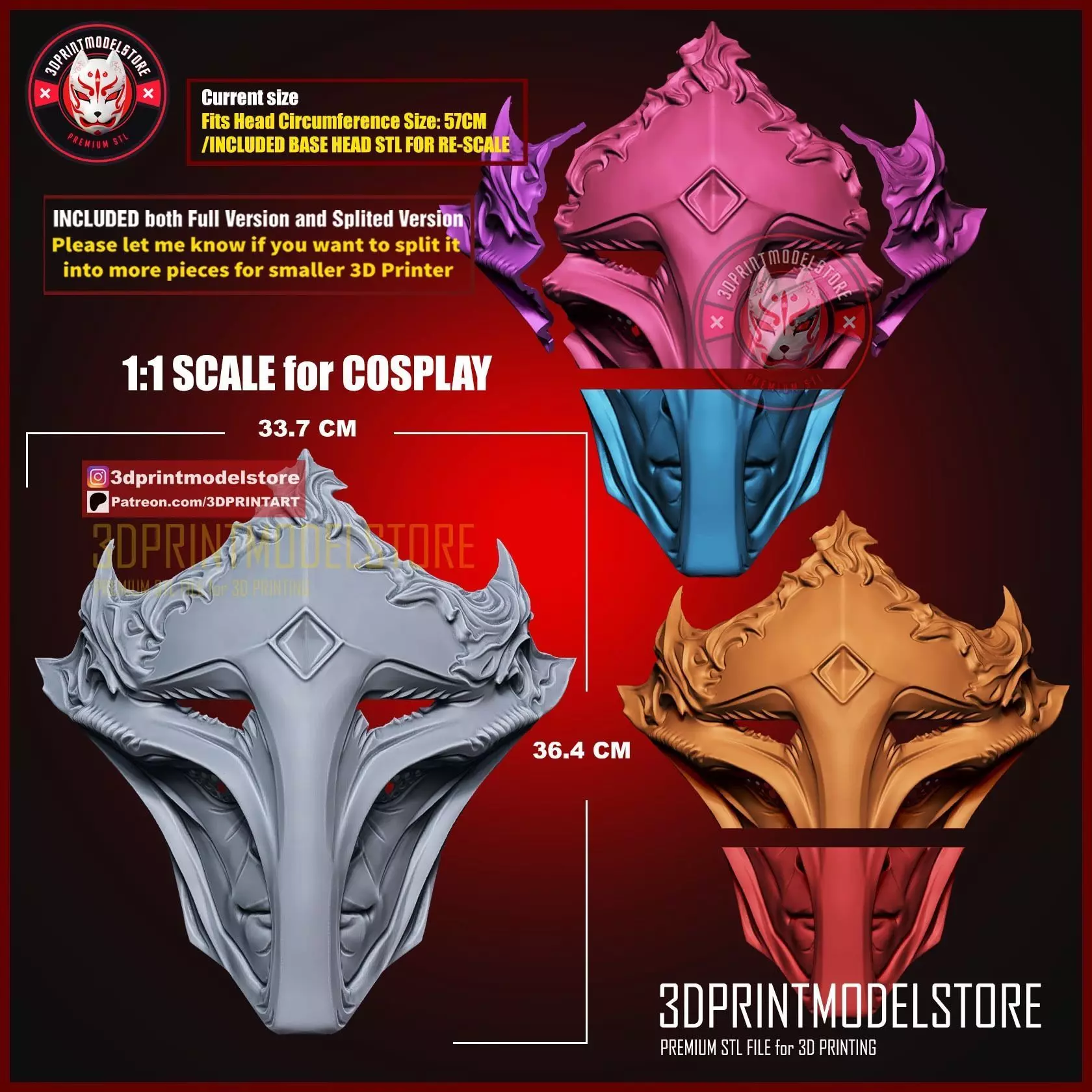 Victor Final Form Mask - Arcane Cosplay Halloween Helmet 3D print model_4