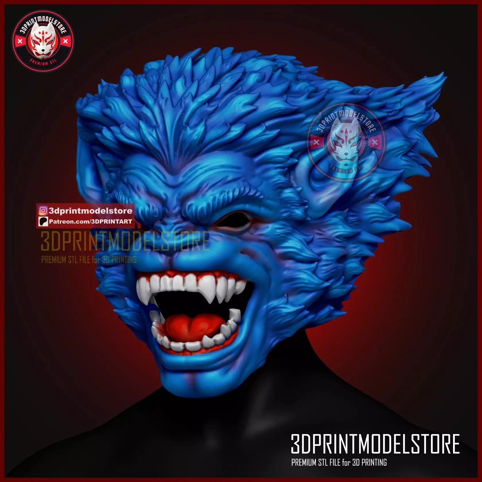 Marvel The Beast Cosplay Mask - Halloween Helmet 3D print model_1