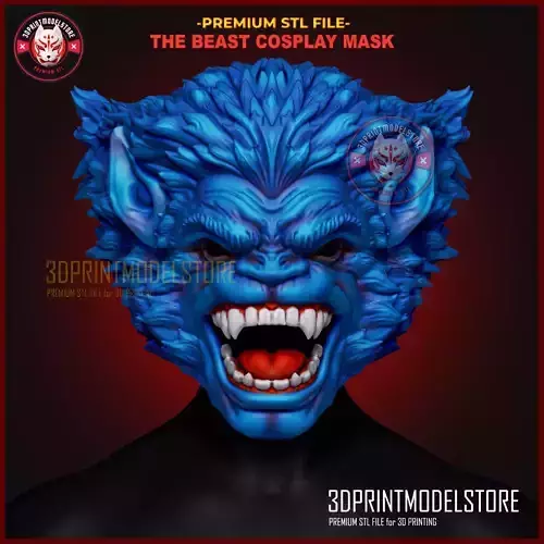 Marvel The Beast Cosplay Mask - Halloween Helmet 3D print model Marvel The Beast Cosplay Mask - Halloween Helmet 3D print model