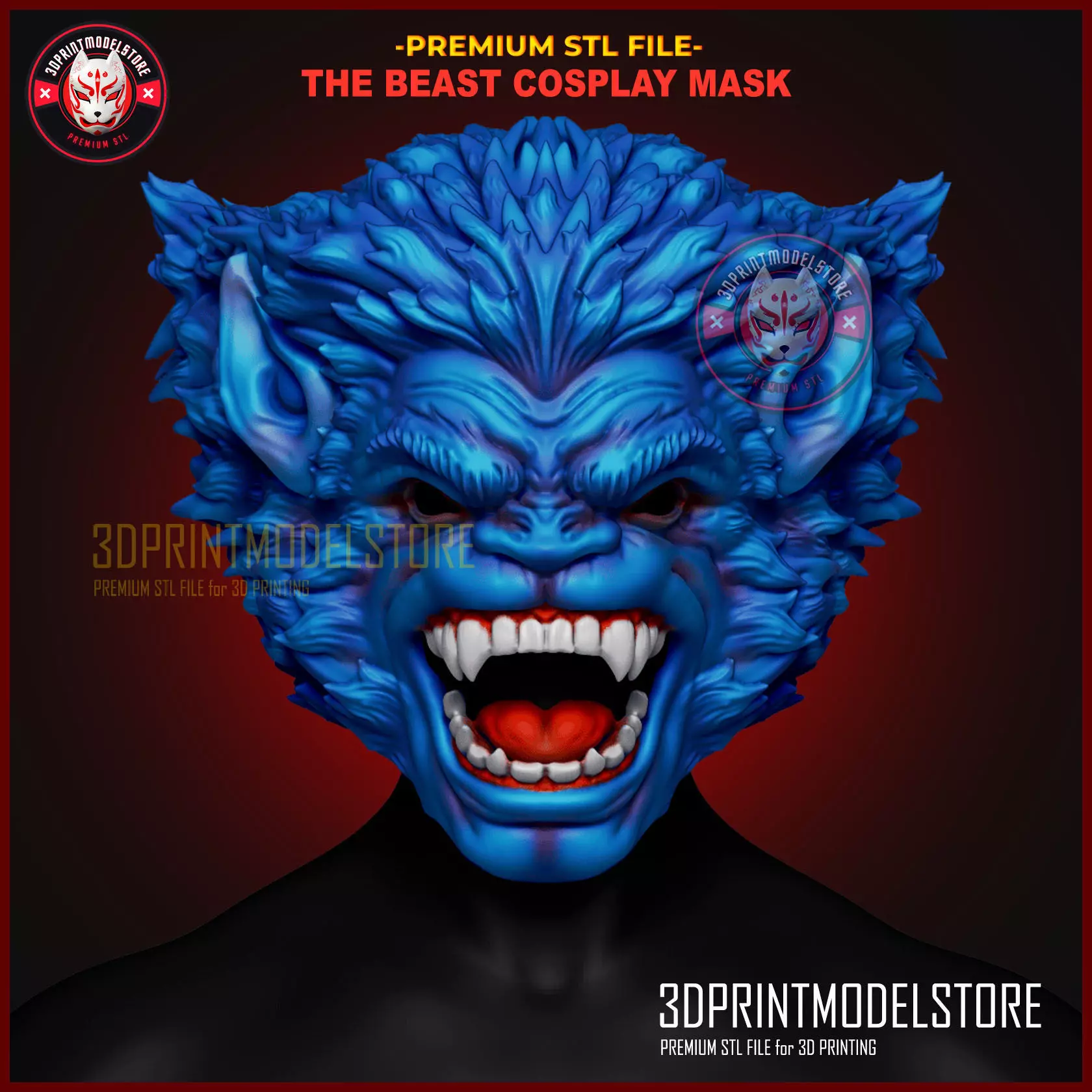 Marvel The Beast Cosplay Mask - Halloween Helmet 3D print model_0