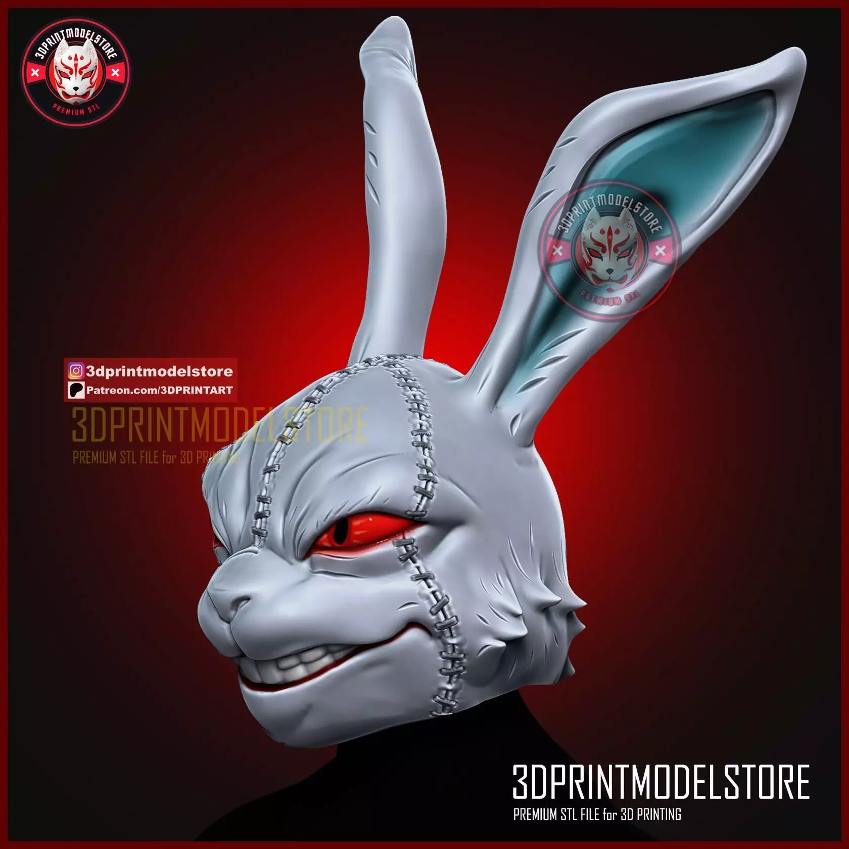 White Rabbit Devil May Cry Cosplay Mask - Halloween Helmet 3D print model_1