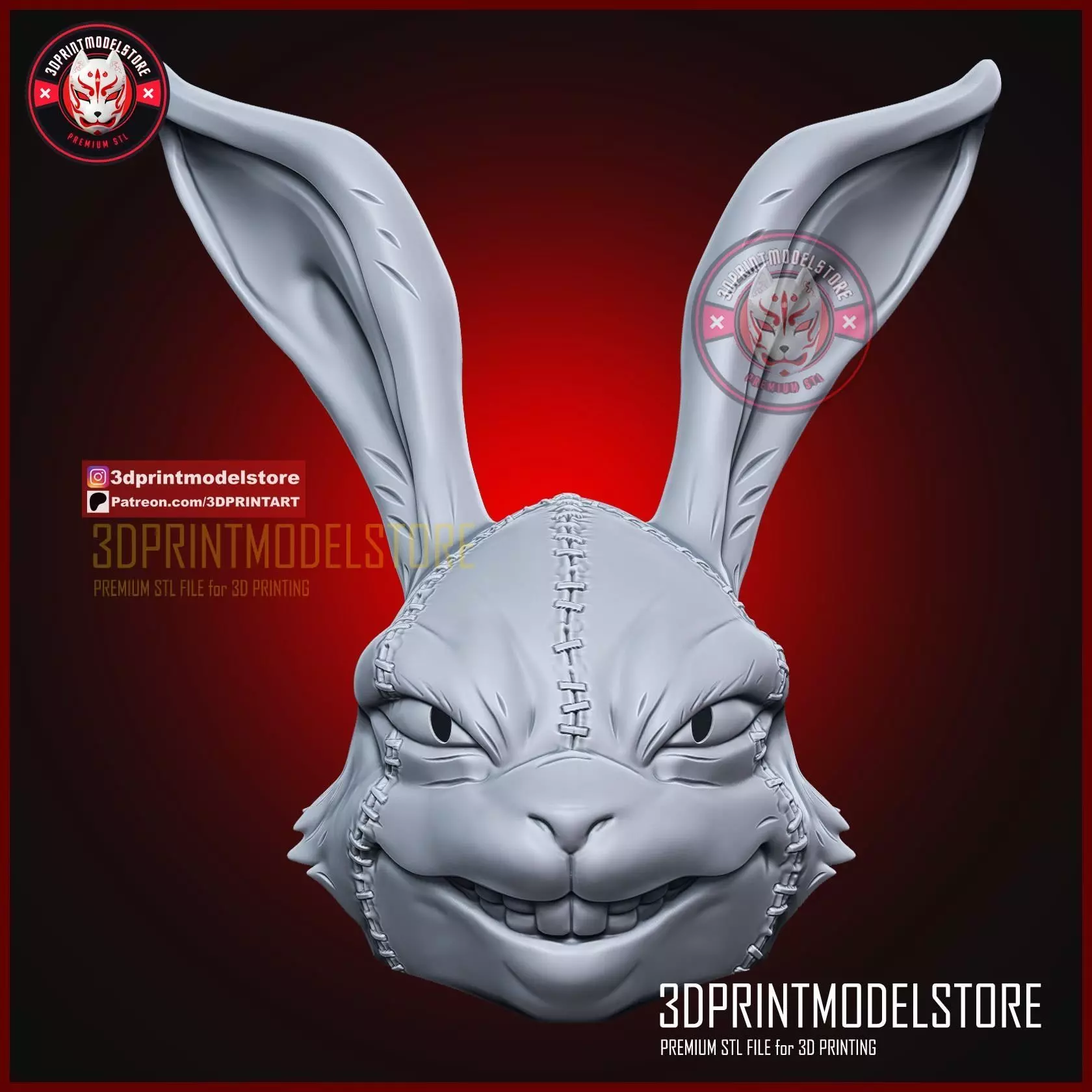 White Rabbit Devil May Cry Cosplay Mask - Halloween Helmet 3D print model_2
