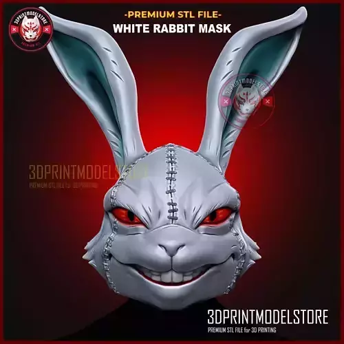 White Rabbit Devil May Cry Cosplay Mask - Halloween Helmet 3D print model White Rabbit Devil May Cry Cosplay Mask - Halloween Helmet 3D print model