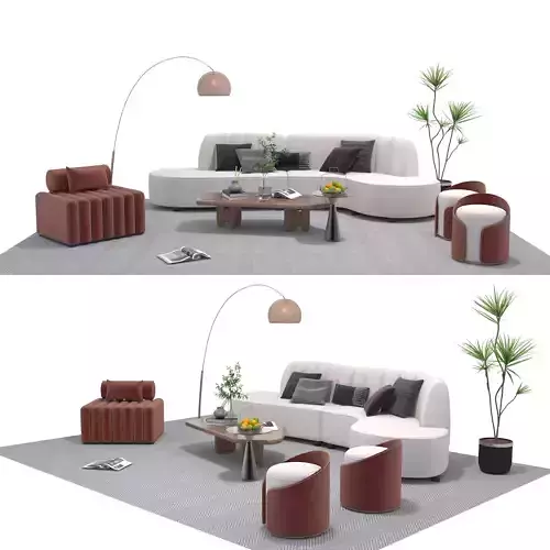 Fabric sofa set 08