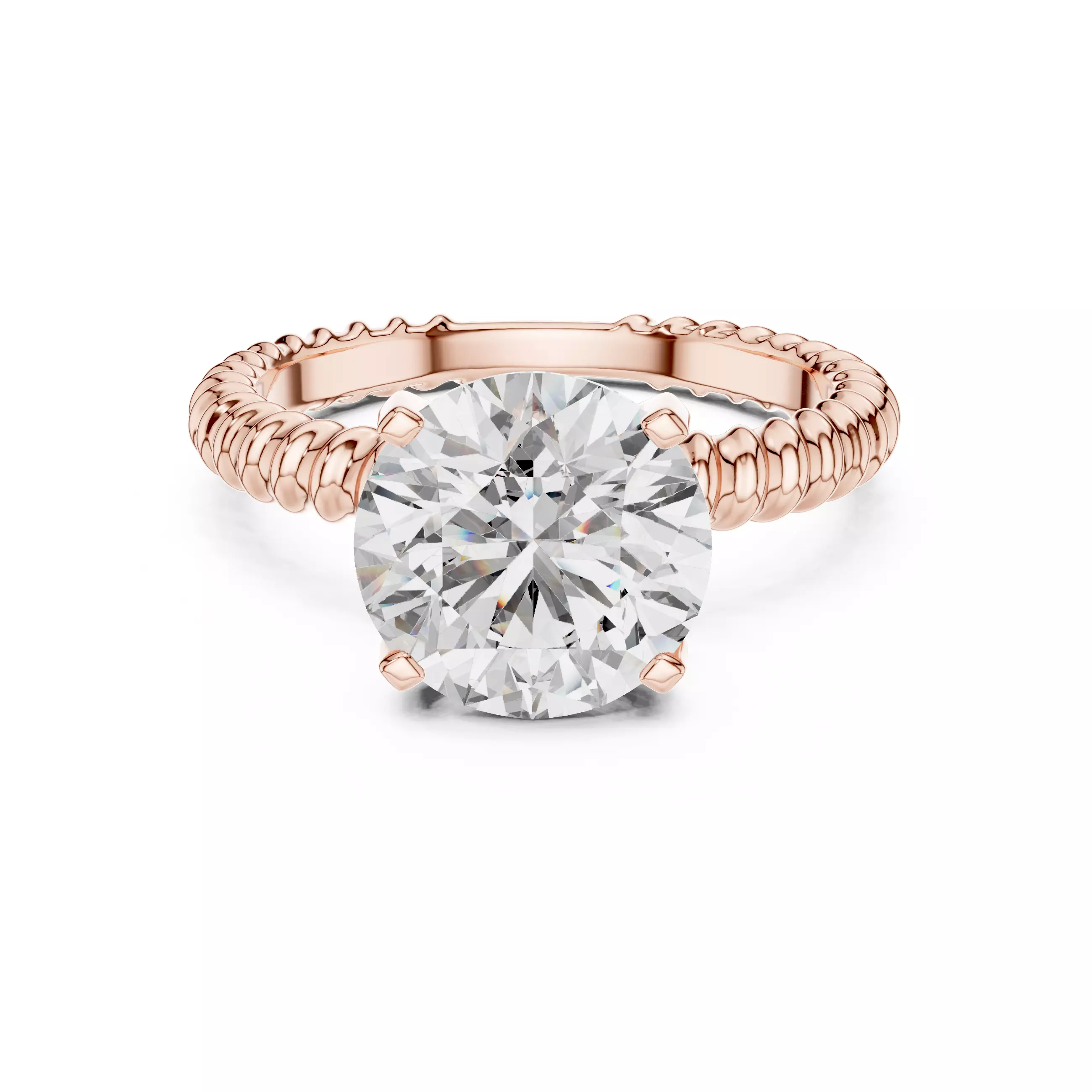 Round Diamond Solitaire Ring 3D print model