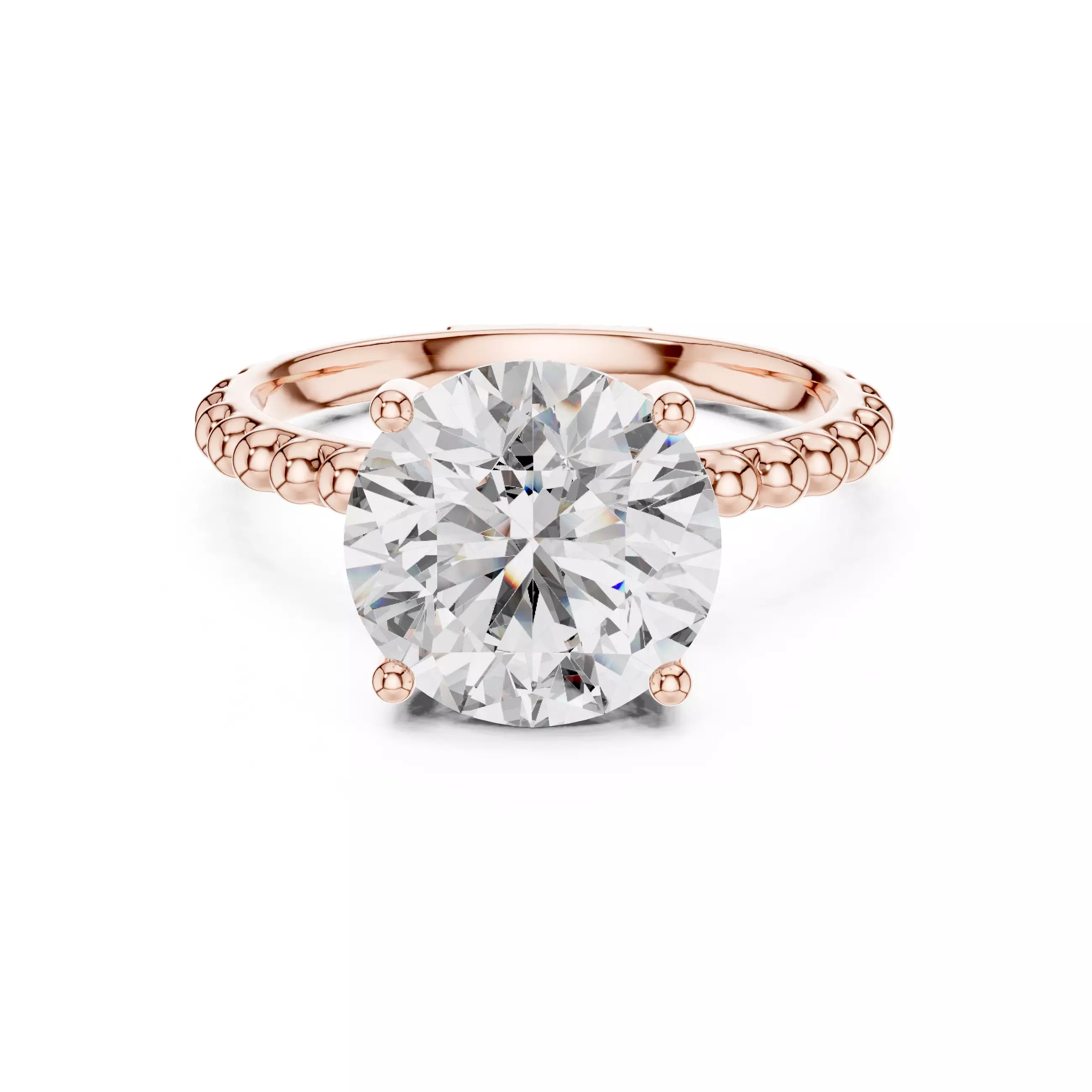 Round Diamond Solitaire Ring 3D print model
