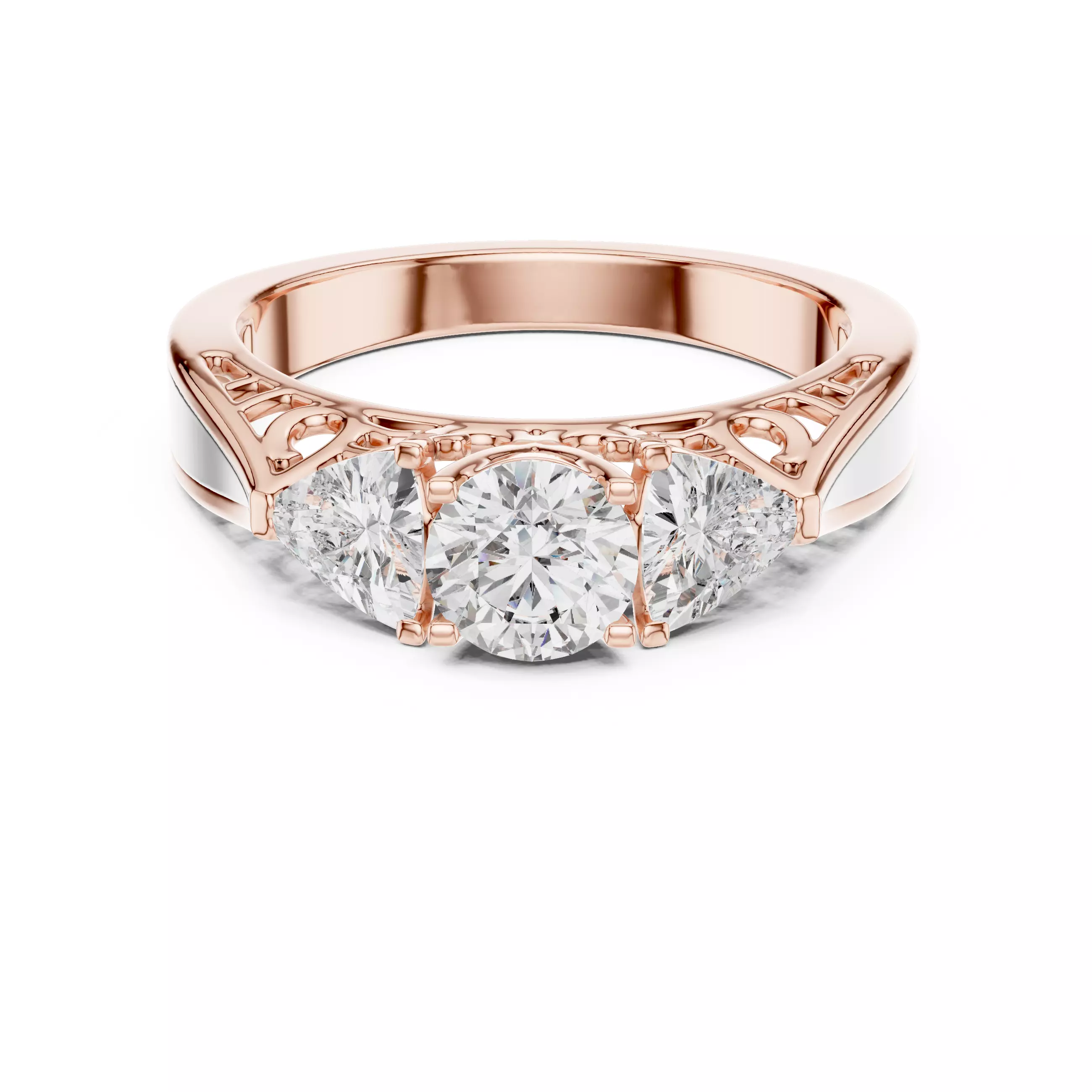 Round Diamond Solitaire Ring 3D print model