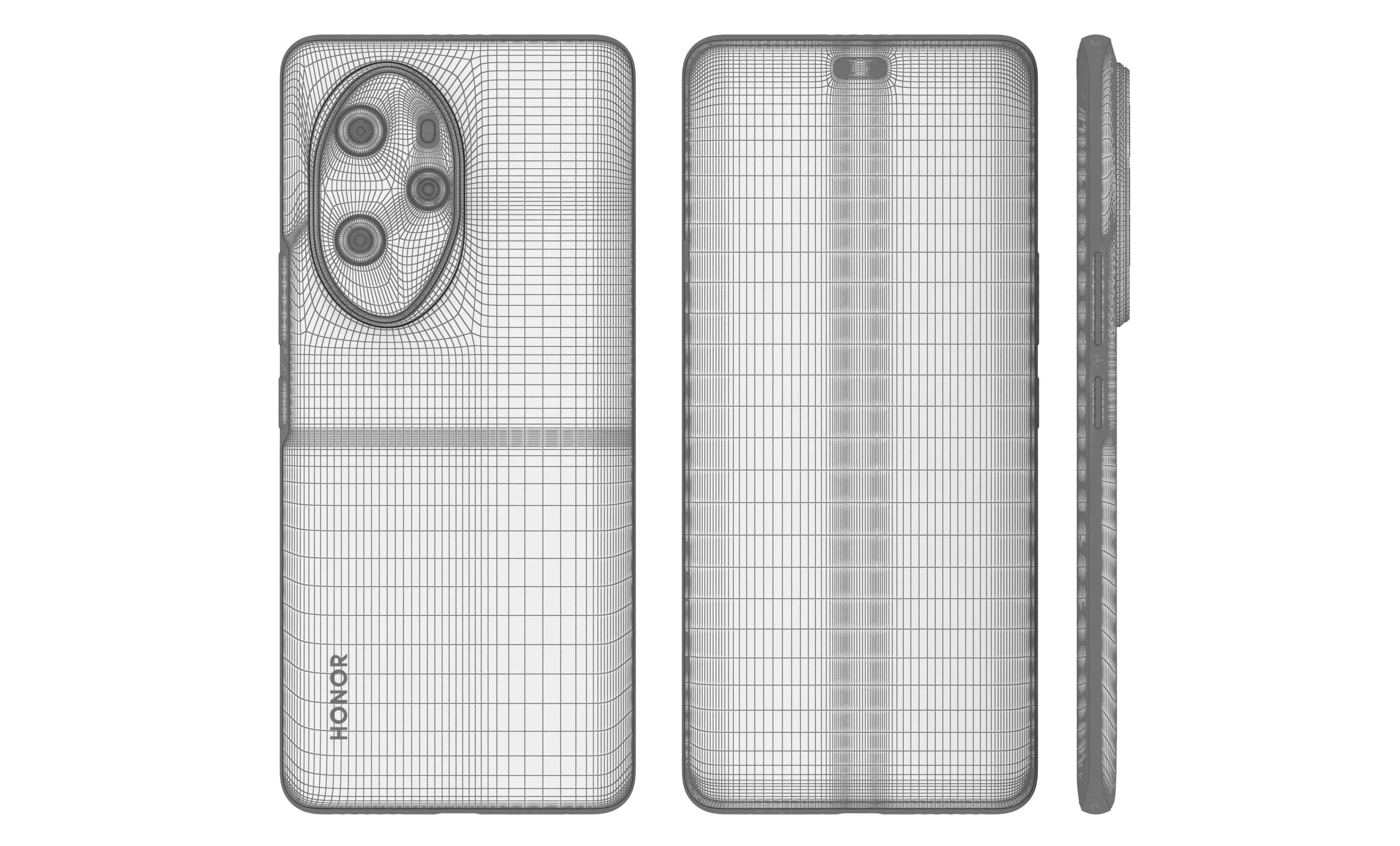 Honor 100 Pro All Colors High Poly 3D model_37