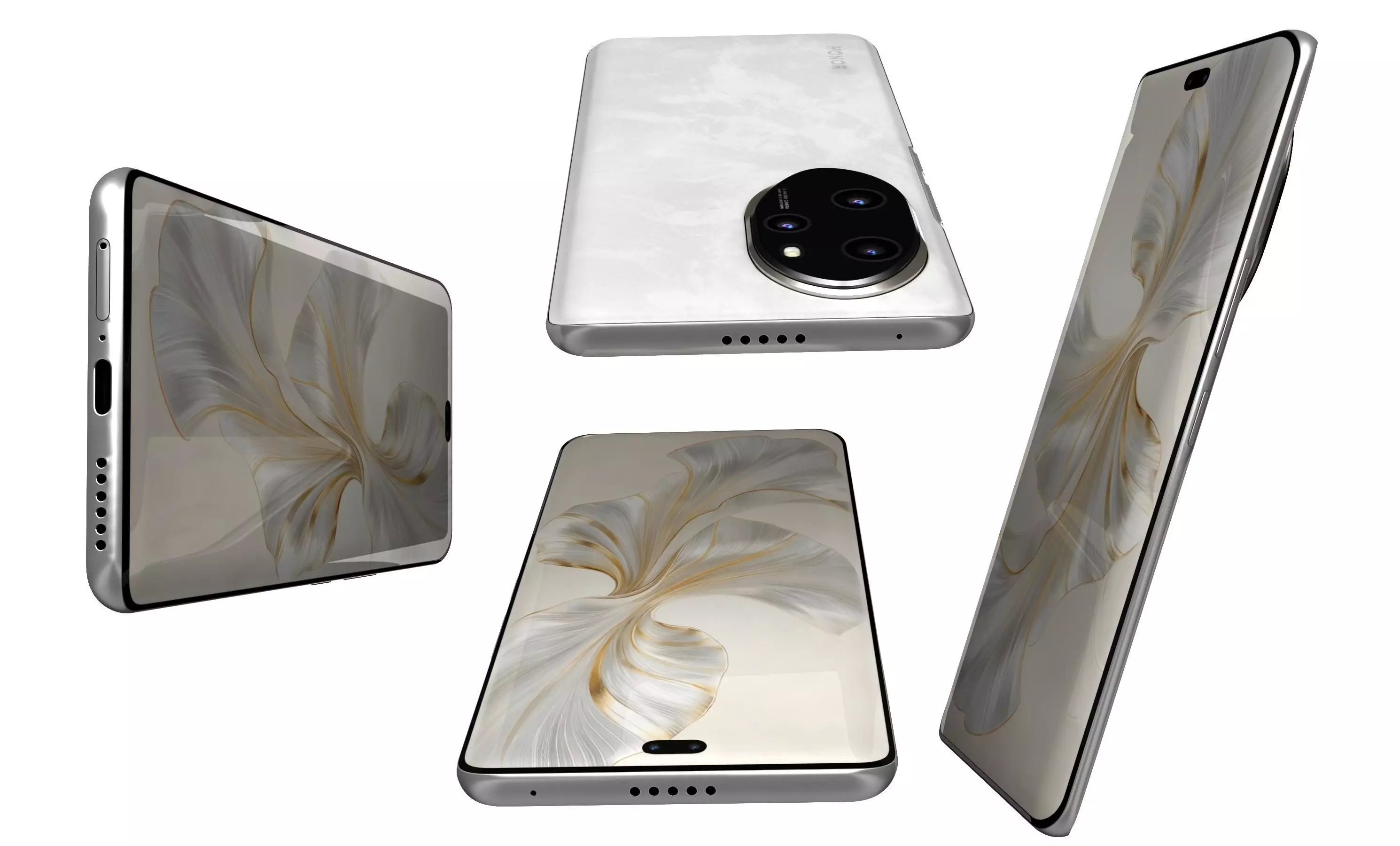 Honor 100 Pro White High Poly  3D model_7