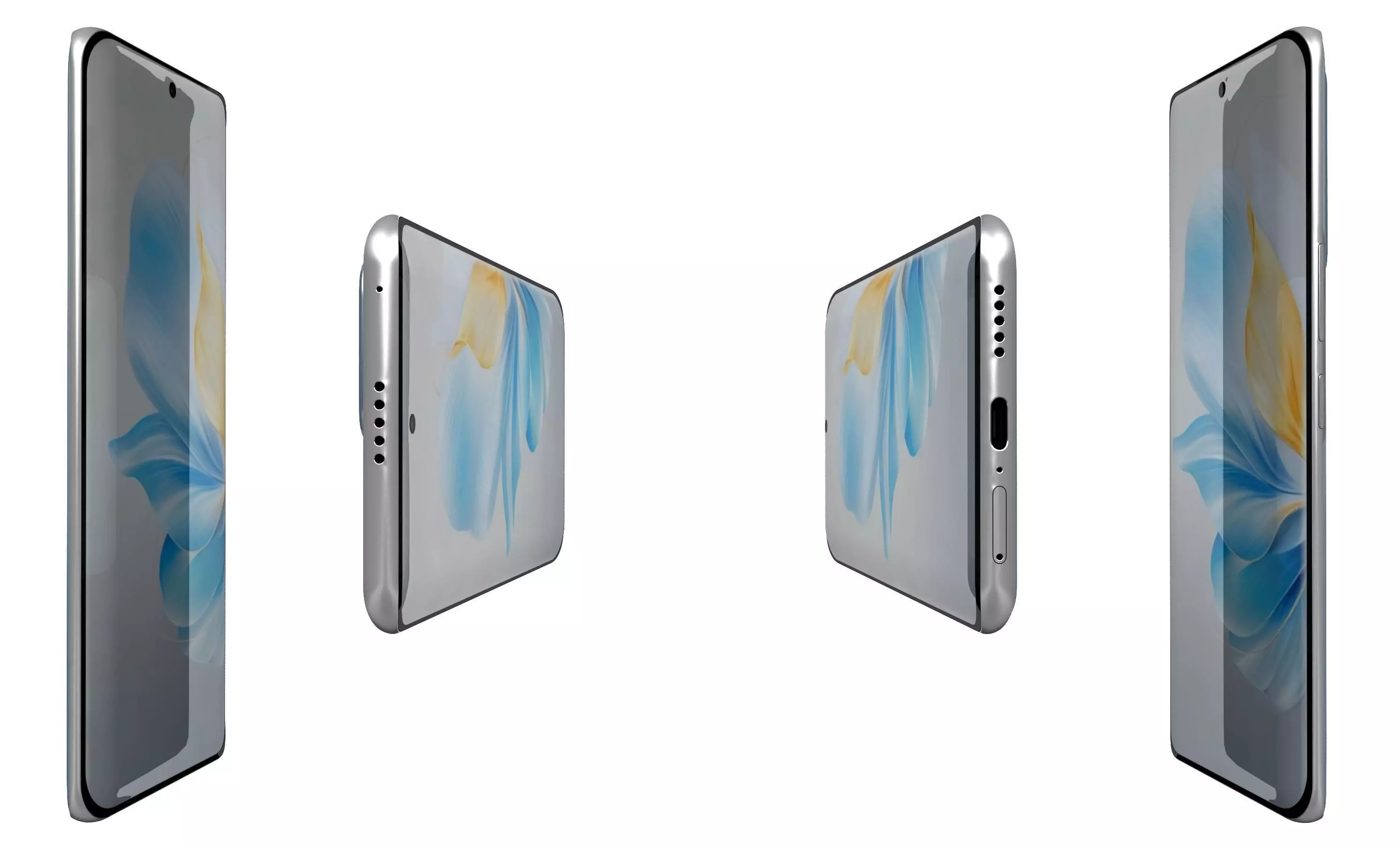 Honor 100 Blue High Poly 3D model_2