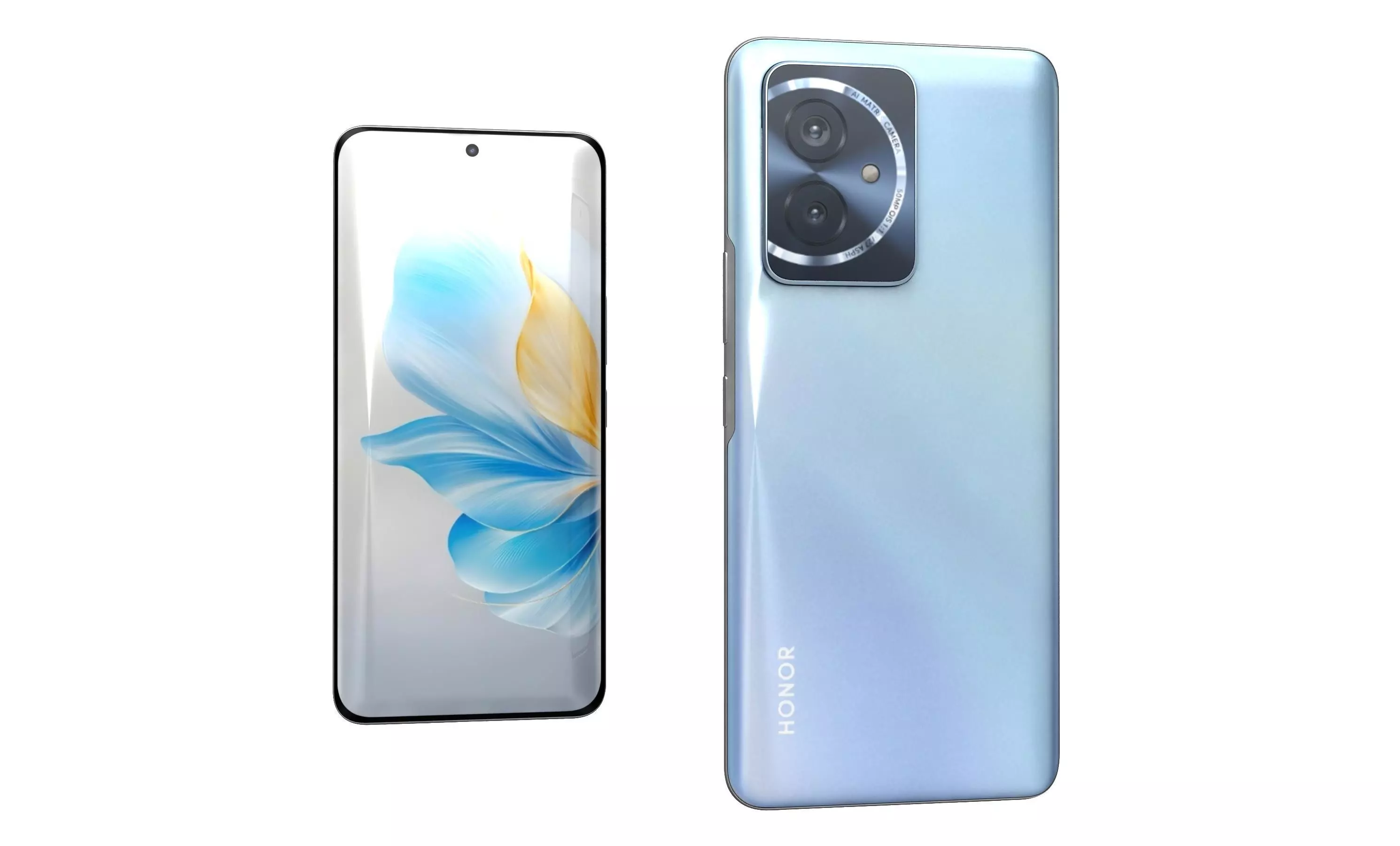 Honor 100 Blue High Poly 3D model_1