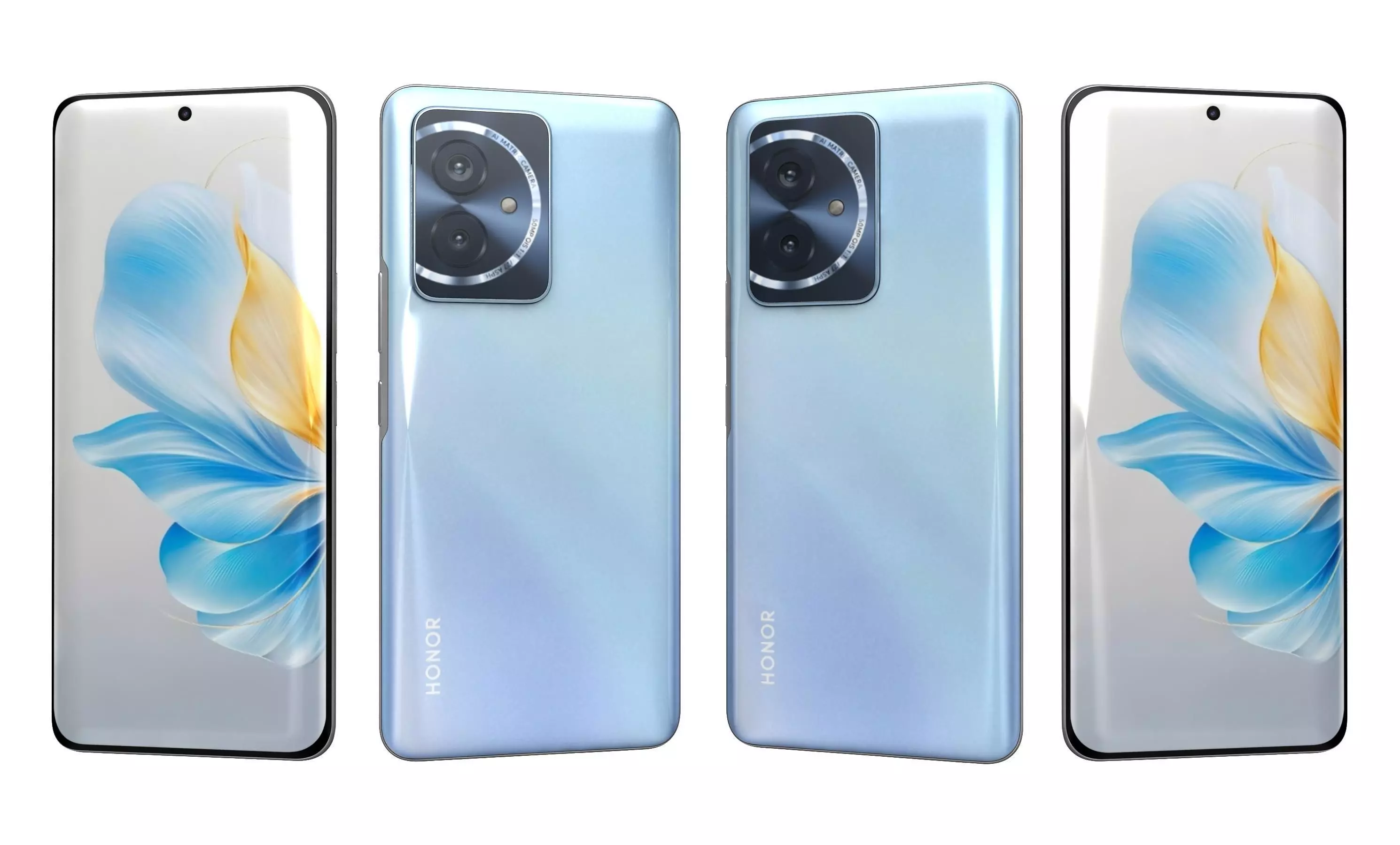 Honor 100 Blue High Poly 3D model_25