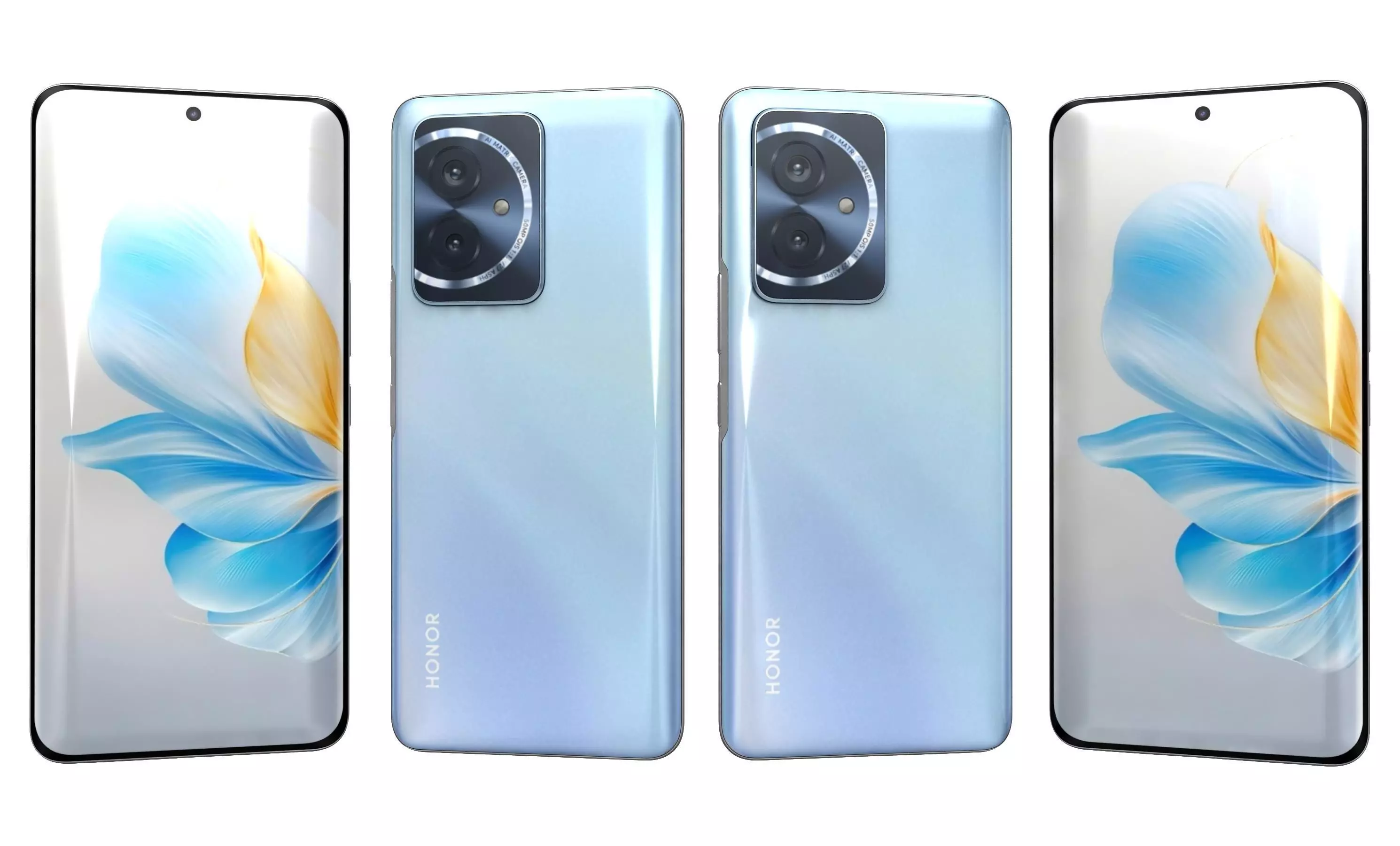 Honor 100 Blue High Poly 3D model_21