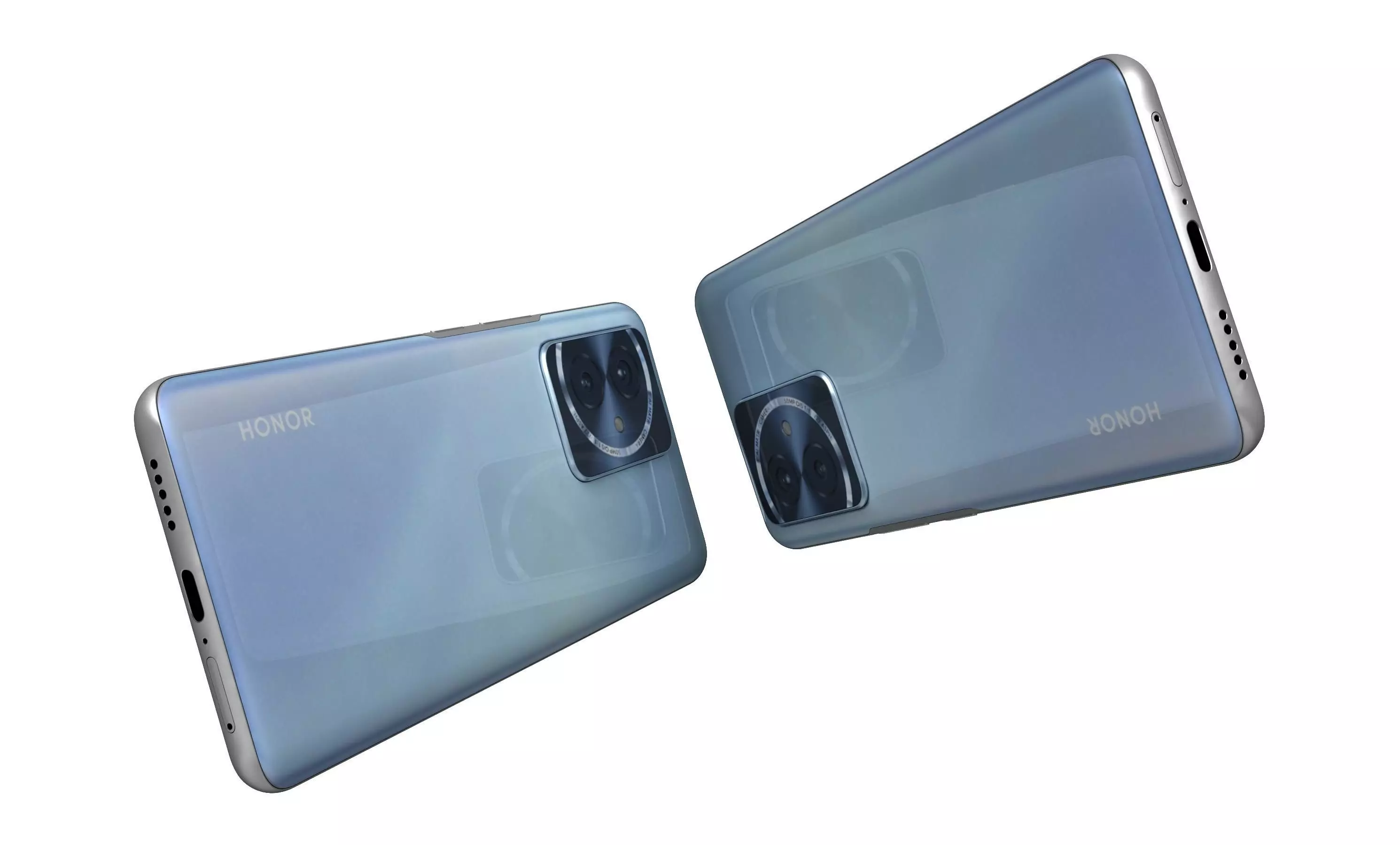 Honor 100 Blue High Poly 3D model_4