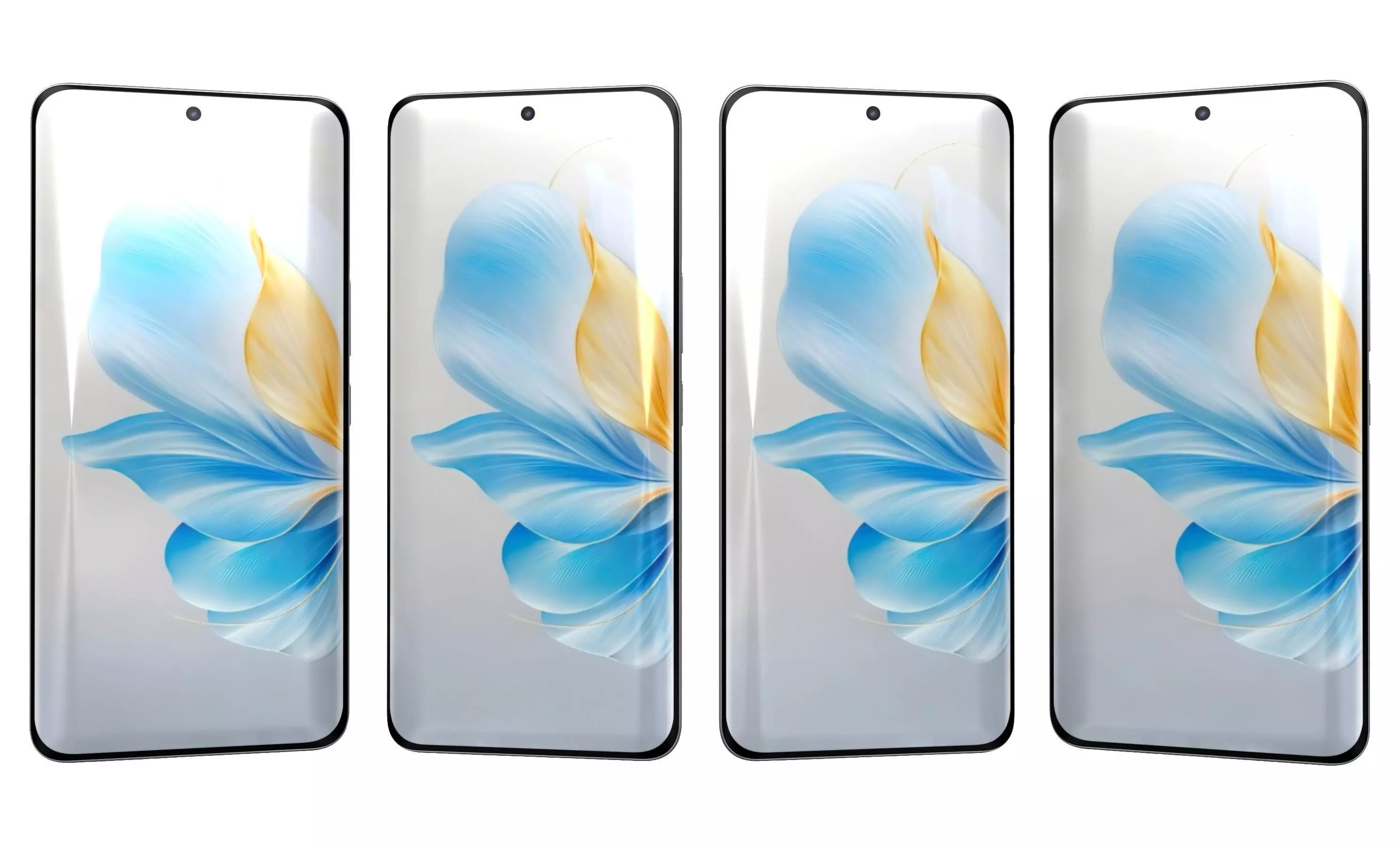 Honor 100 Blue High Poly 3D model_10