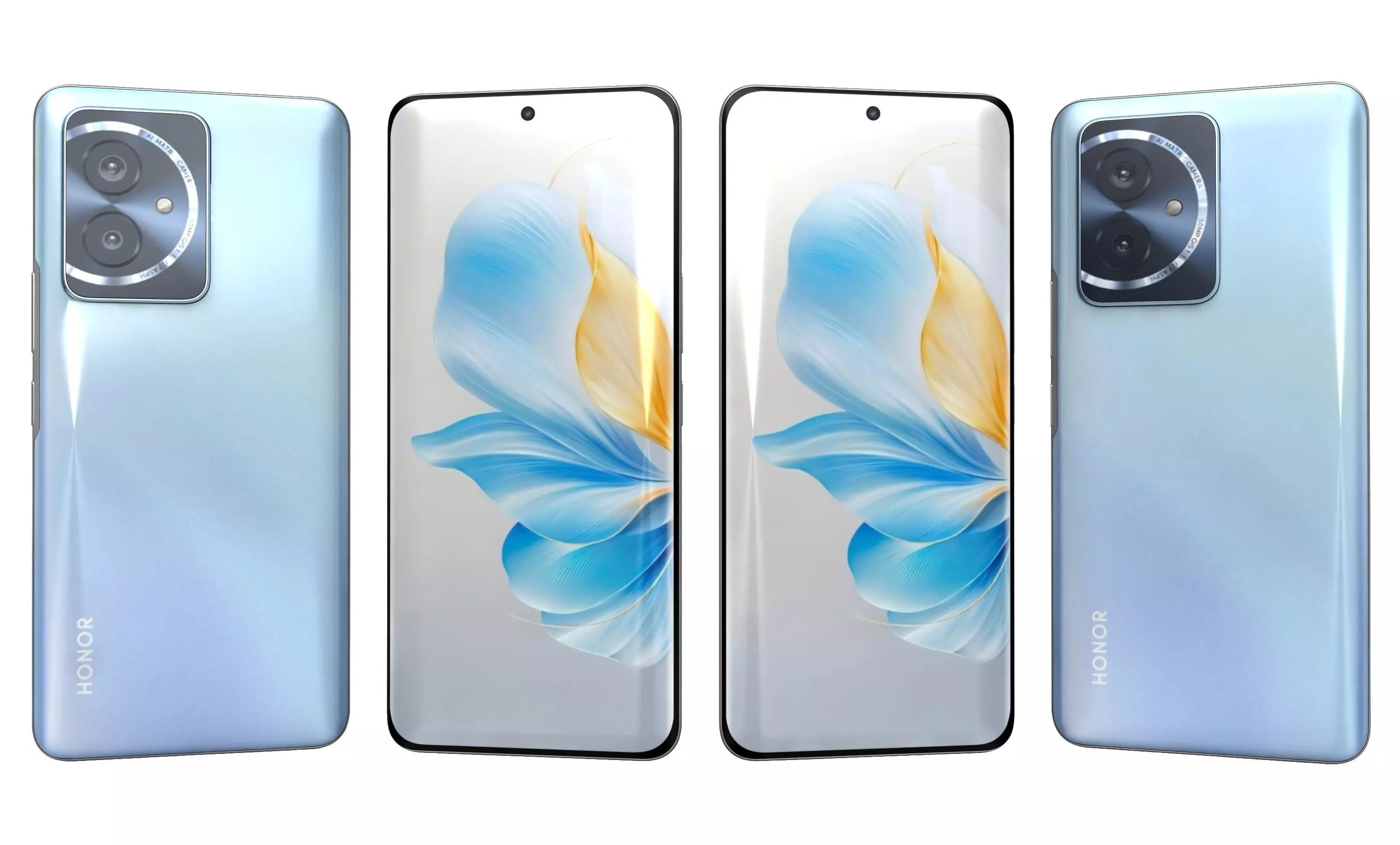 Honor 100 Blue High Poly 3D model_0