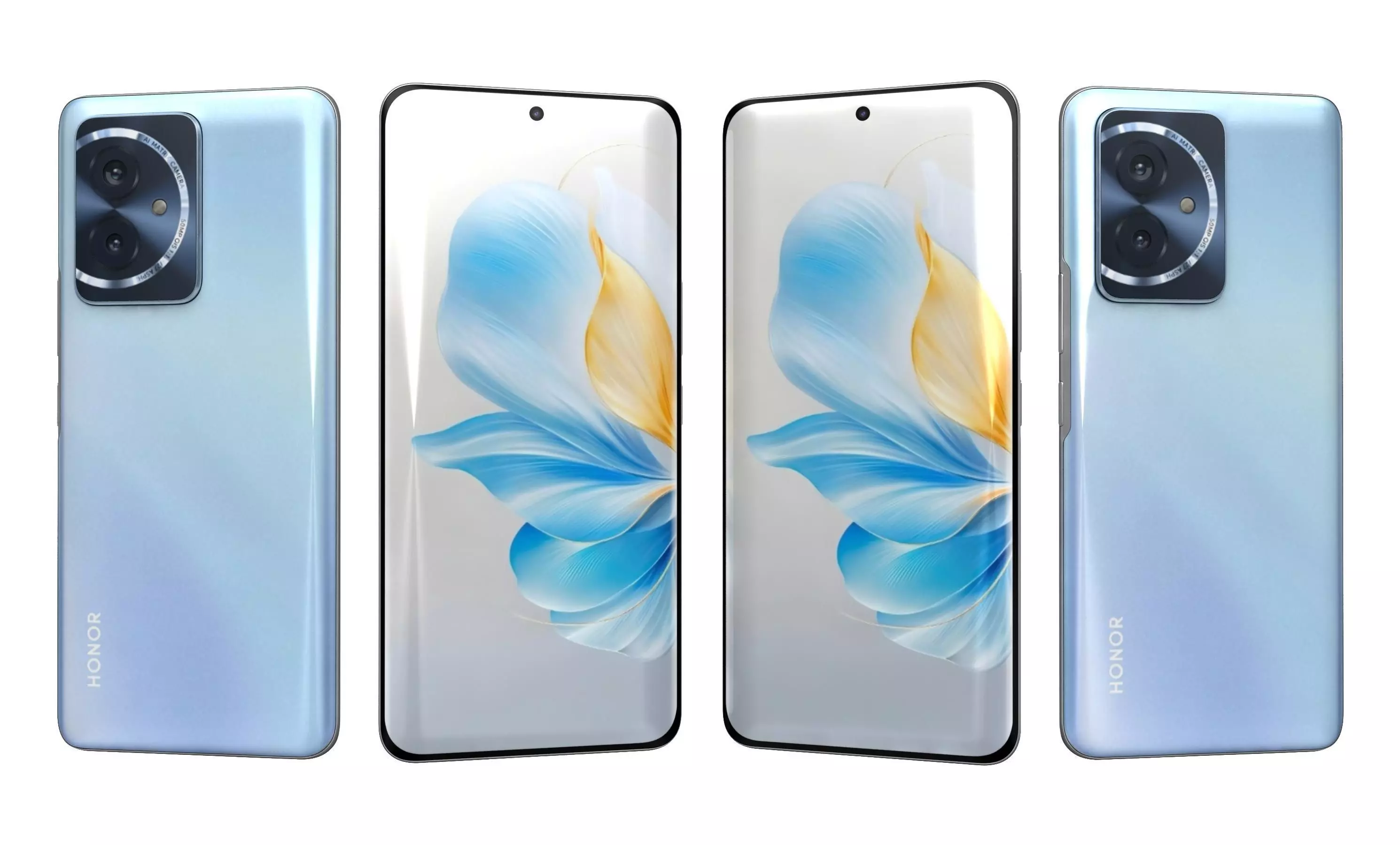 Honor 100 Blue High Poly 3D model_27