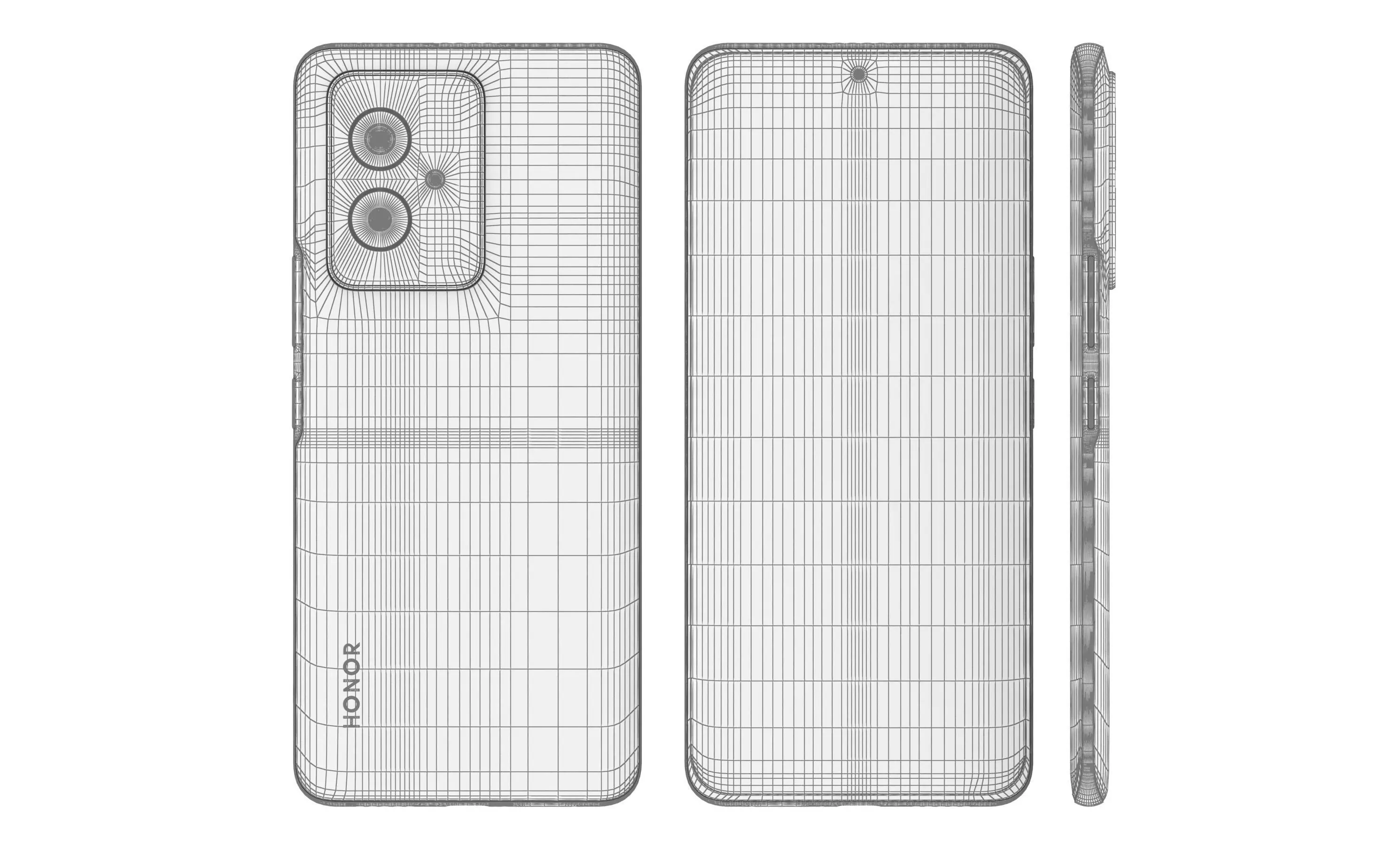 Honor 100 Blue High Poly 3D model_11